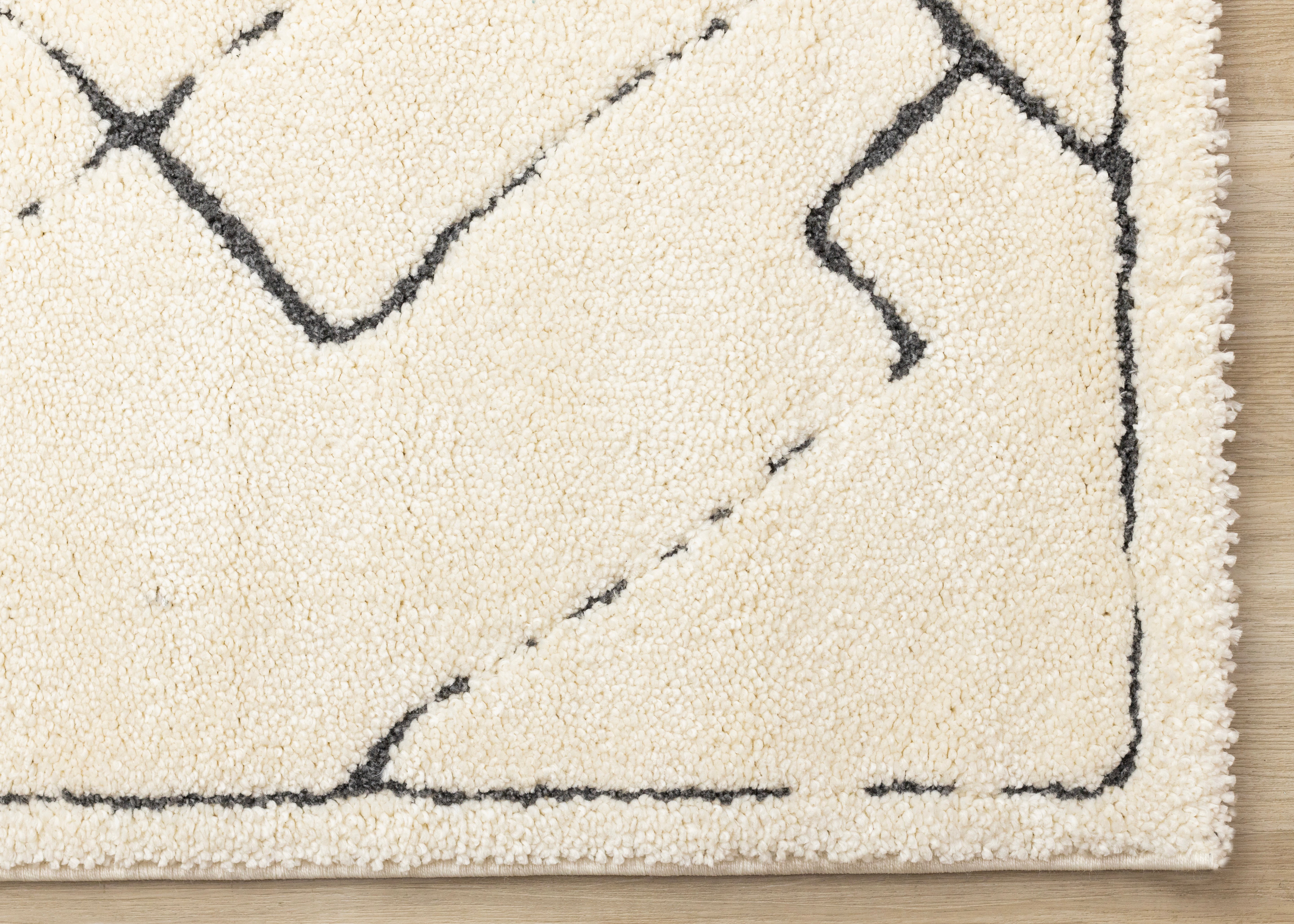 Talia Cream Black Broken Lattice Rug