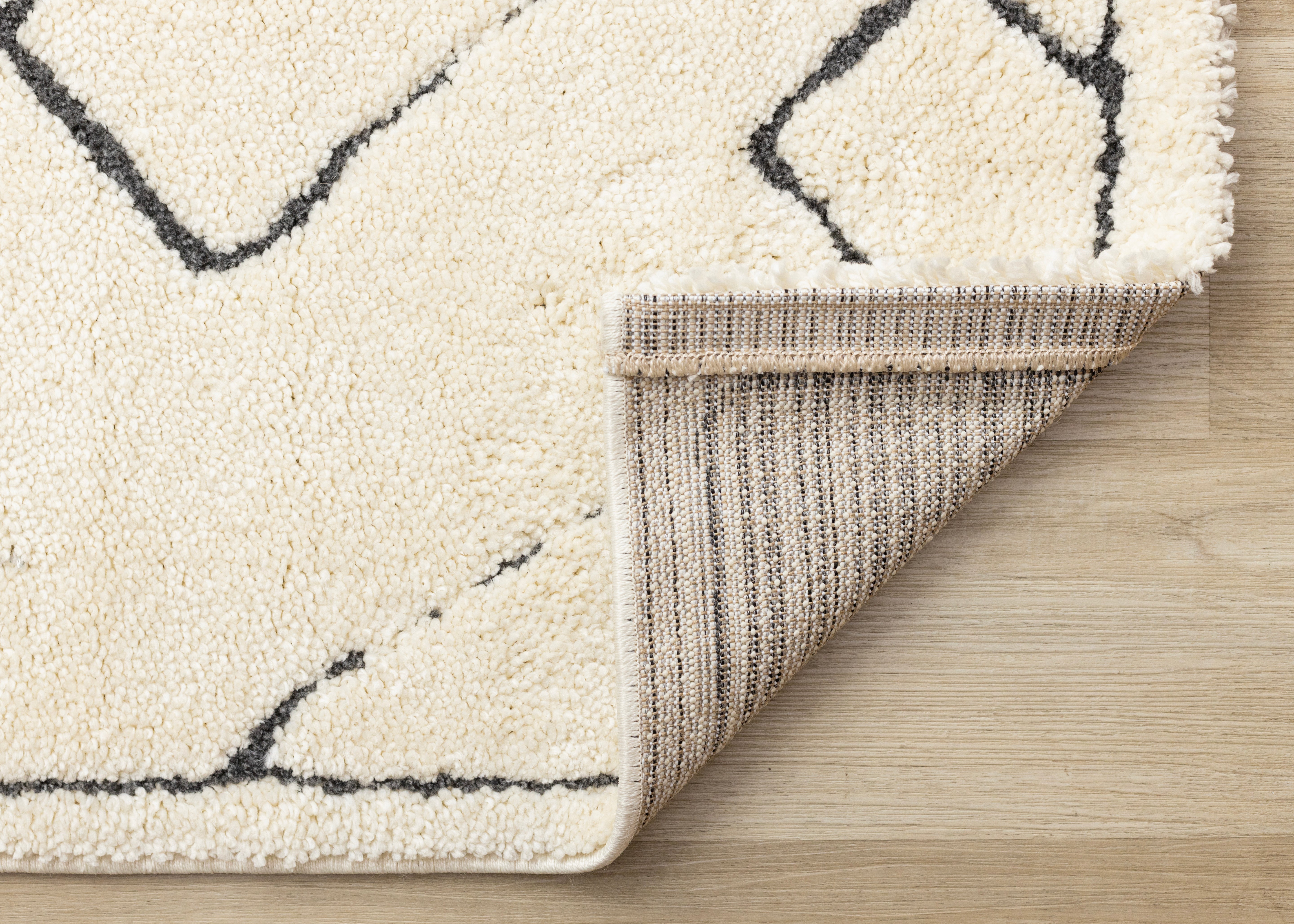 Talia Cream Black Broken Lattice Rug