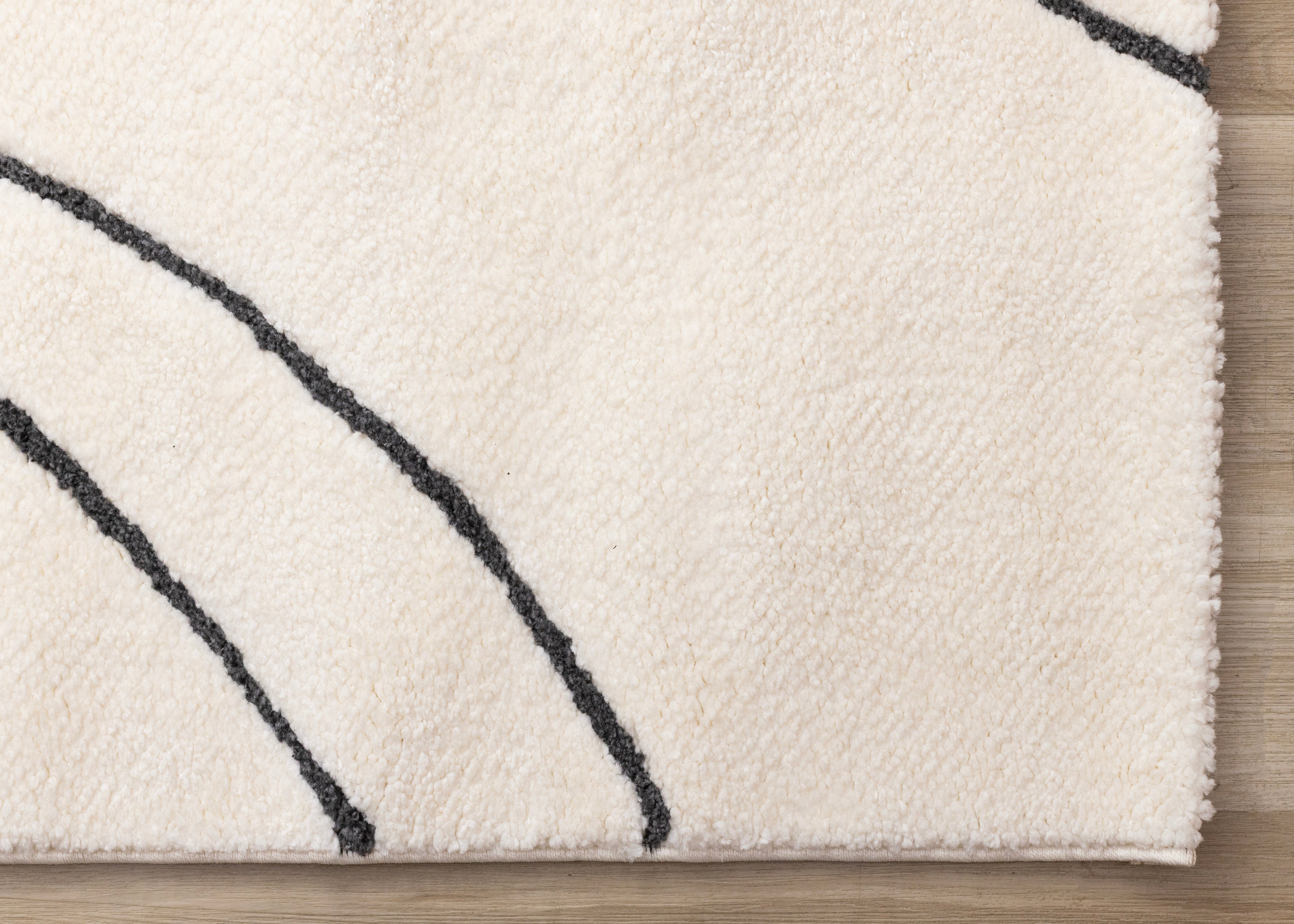 Talia White Black Organic Lines Rug
