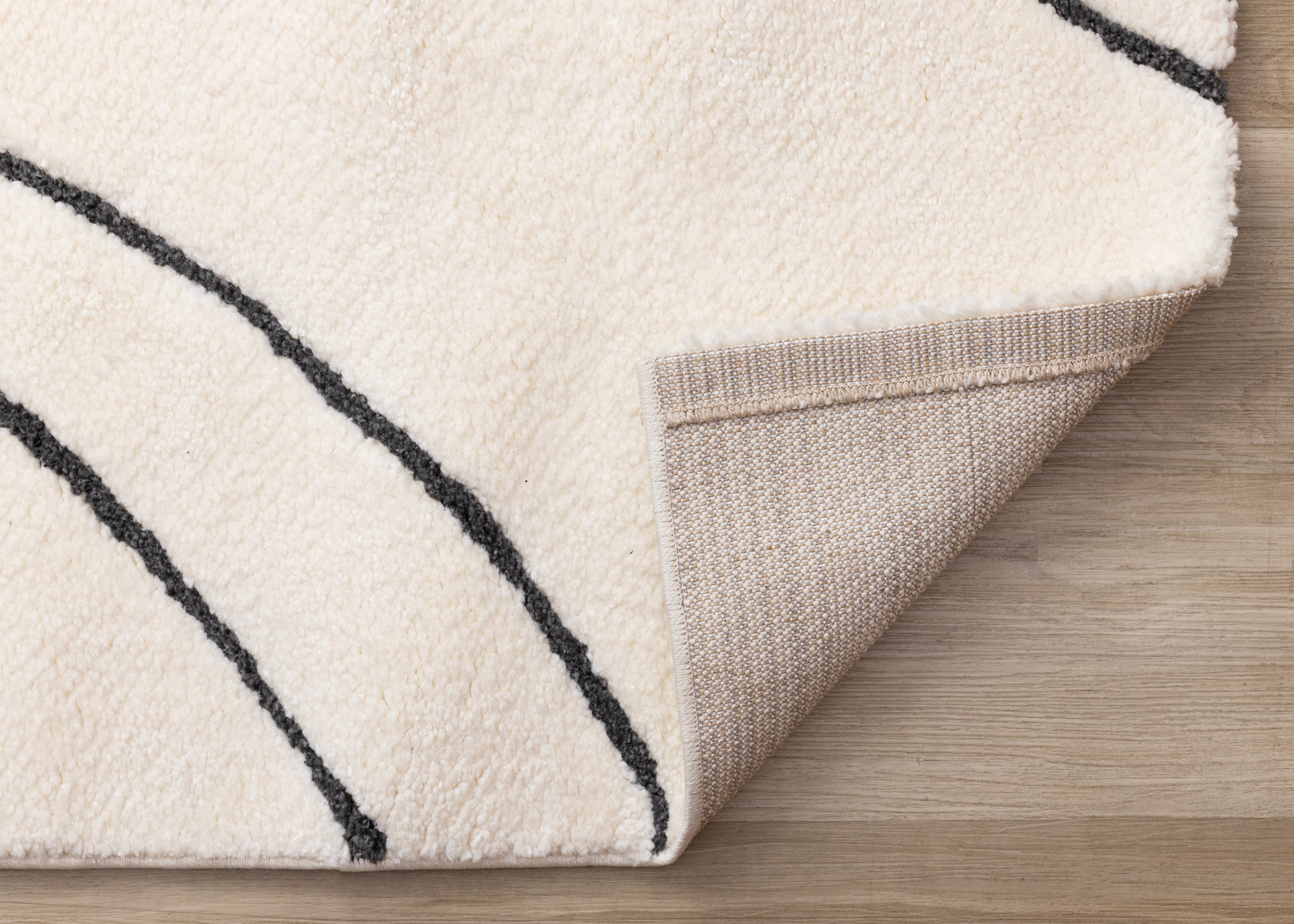 Talia White Black Organic Lines Rug