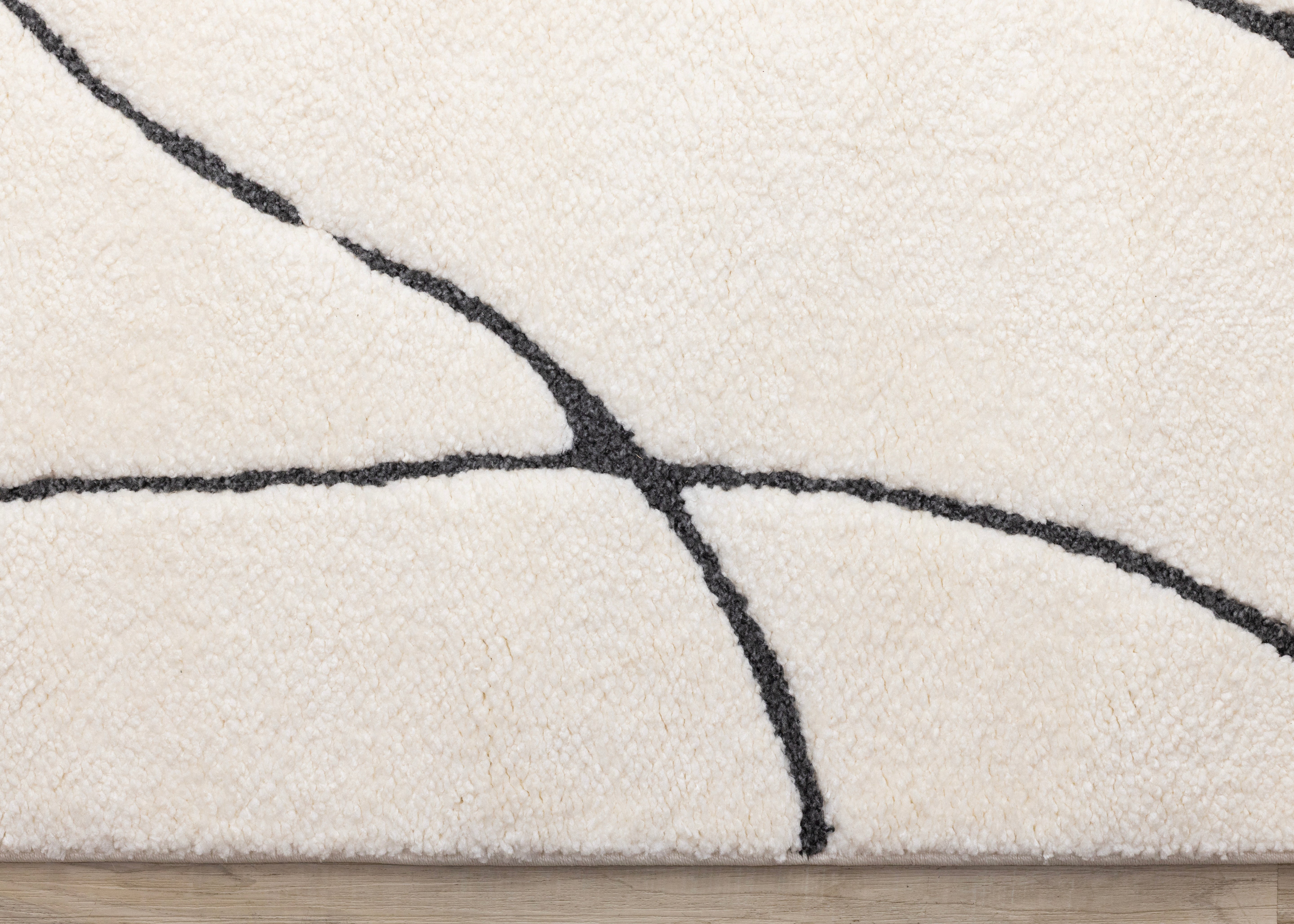 Talia White Black Organic Lines Rug