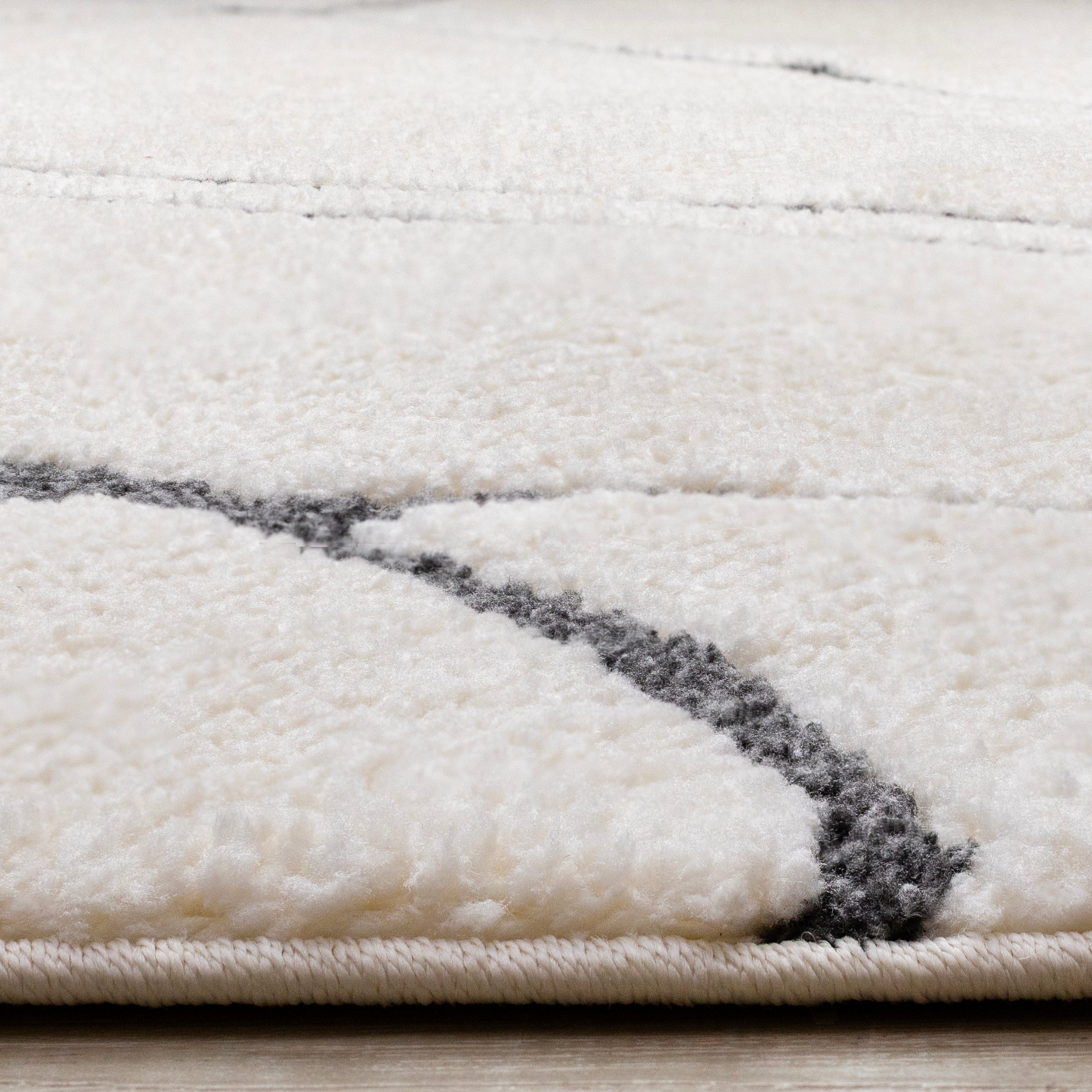 Talia White Black Organic Lines Rug