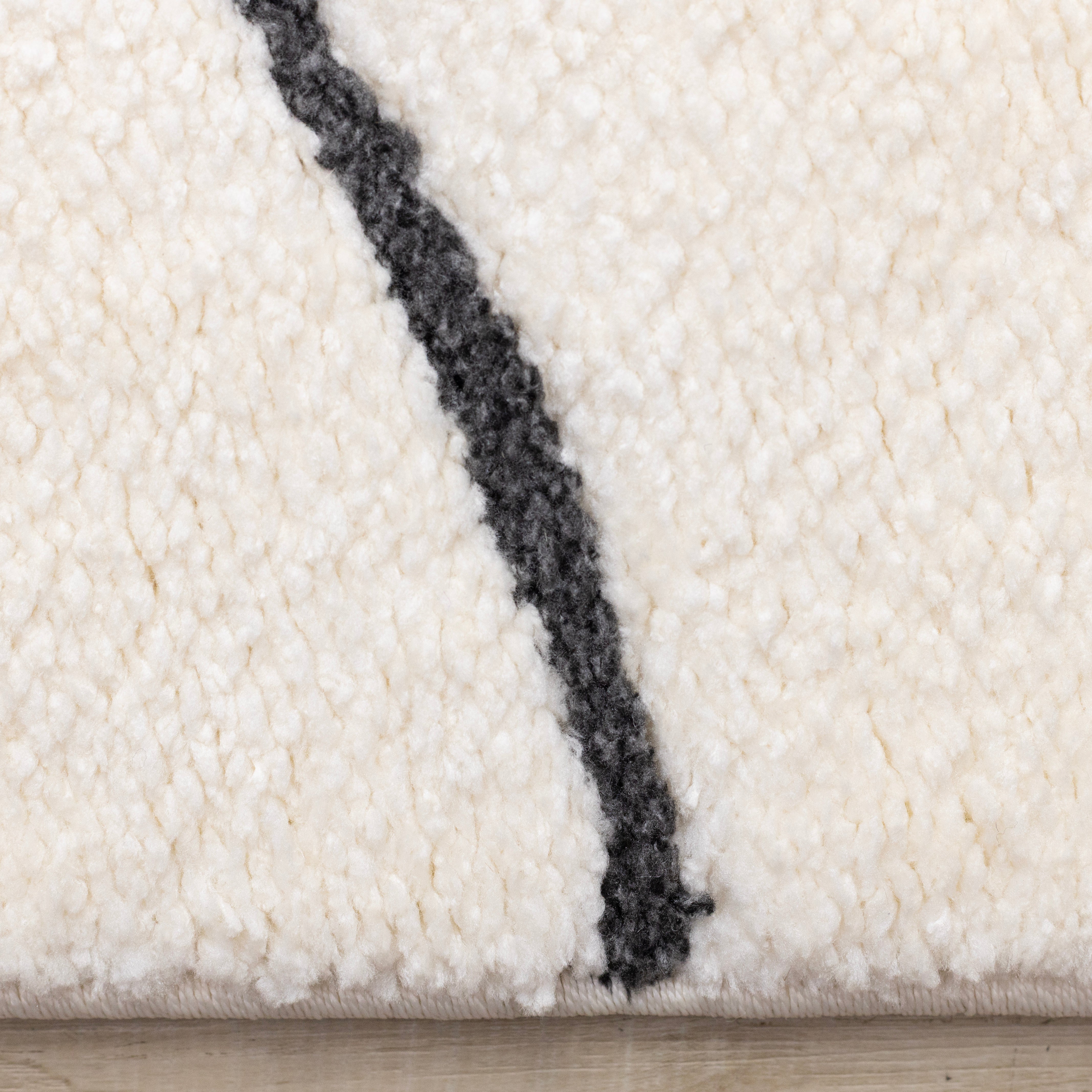 Talia White Black Organic Lines Rug