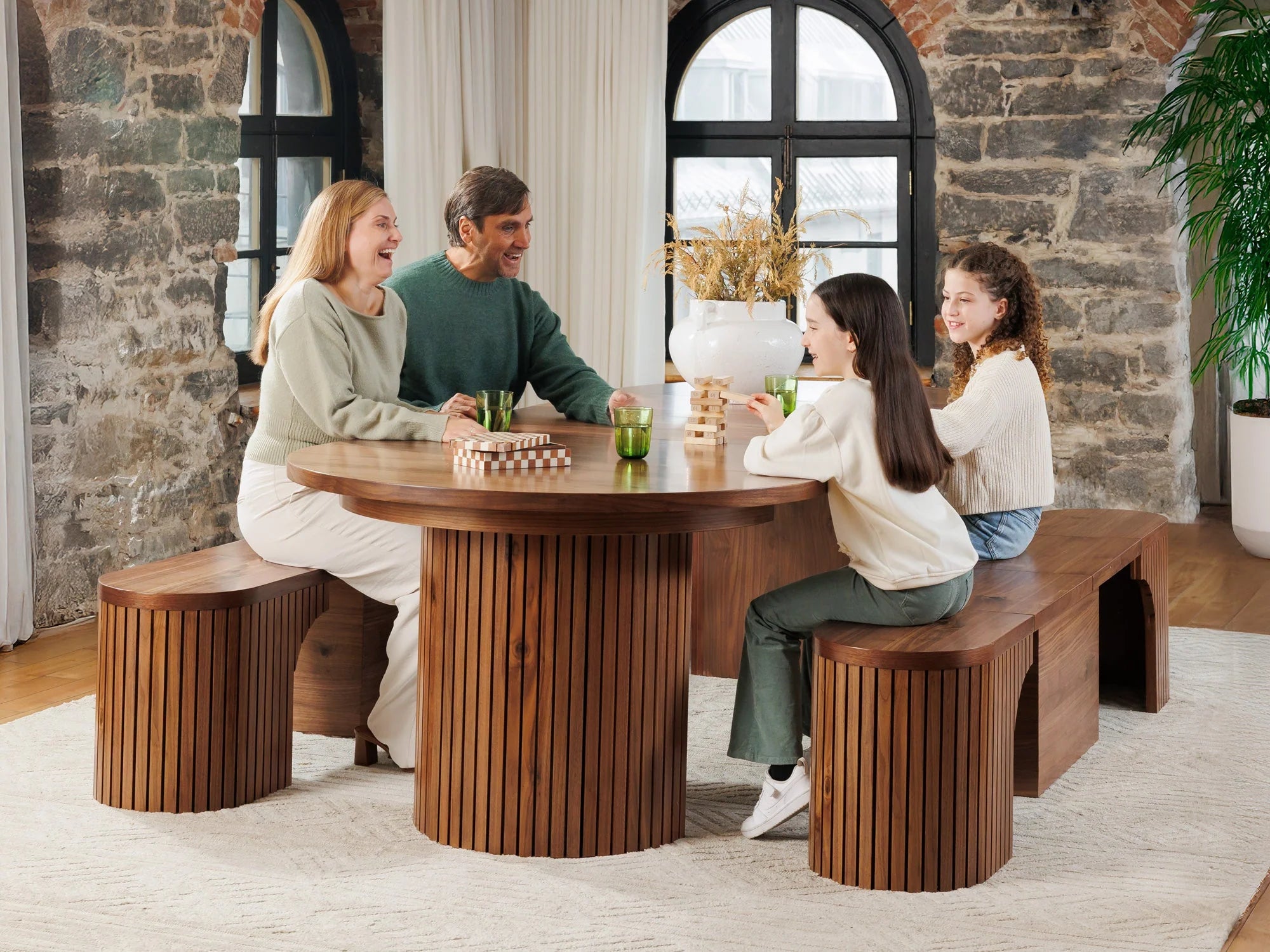 Transformer Round Dining Set - The Gathering | Table, 2x Transformer Round Bench