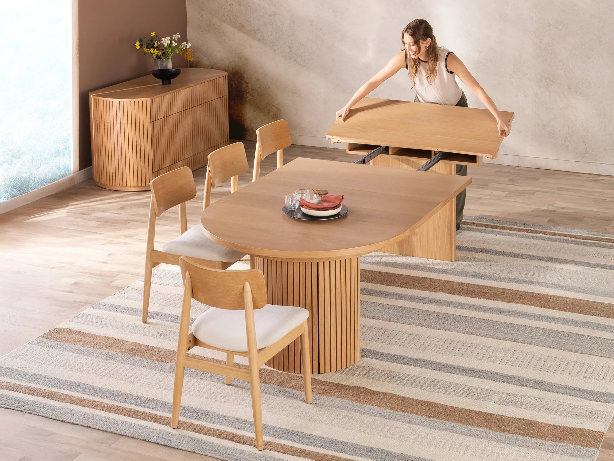 Transformer Round Dining Set - The Family | Table, 4x Transformer Round Chairs