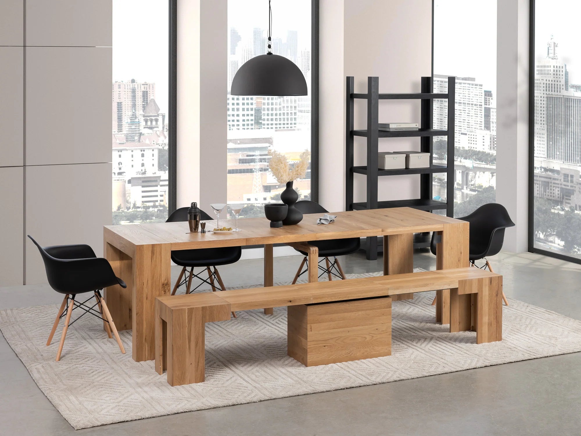 Transformer Dining Table and Bench Set - The Practical Holiday Bundle