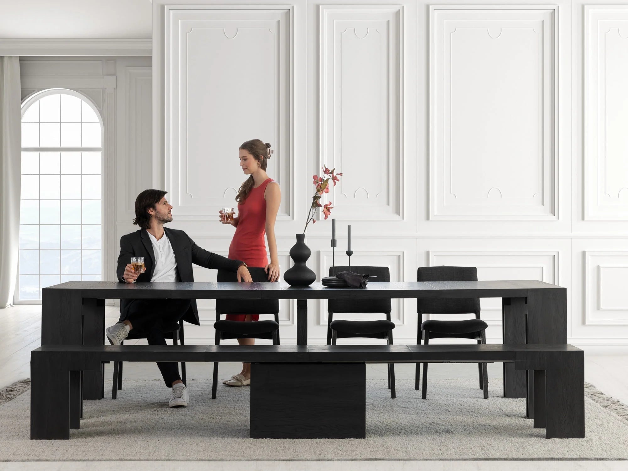 Transformer Dining Set - The Host | Table, 4x Chairs & Bench