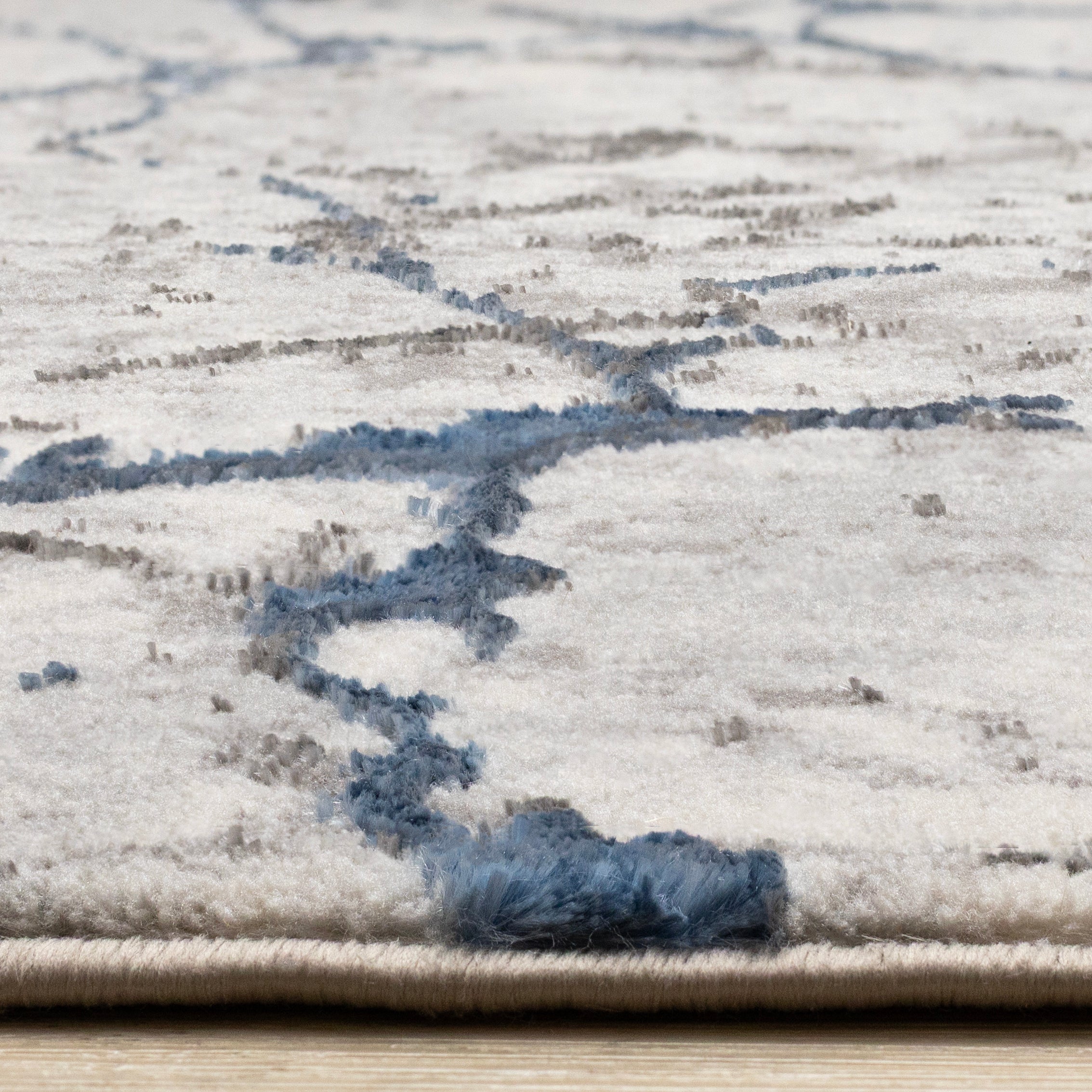 Zola Blue Grey White Cracked Design Rug