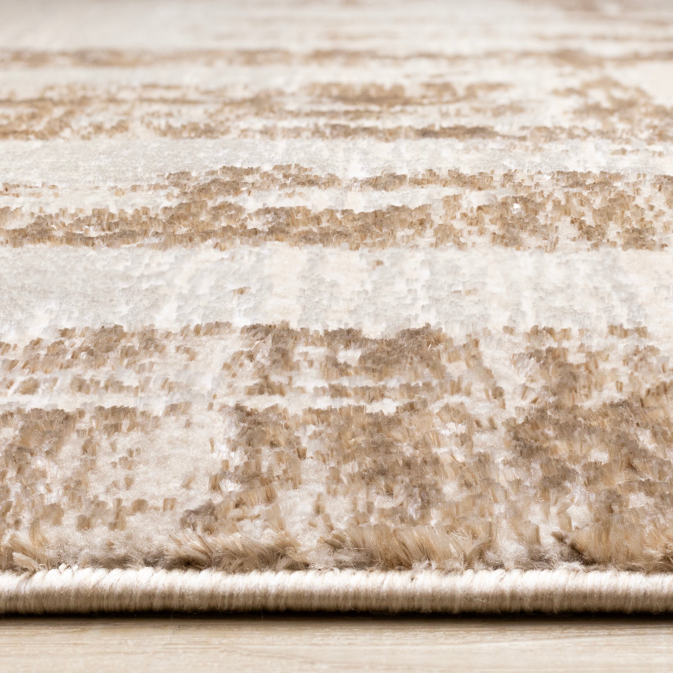 Zola Cream Brown Organic Distressed Design Rug