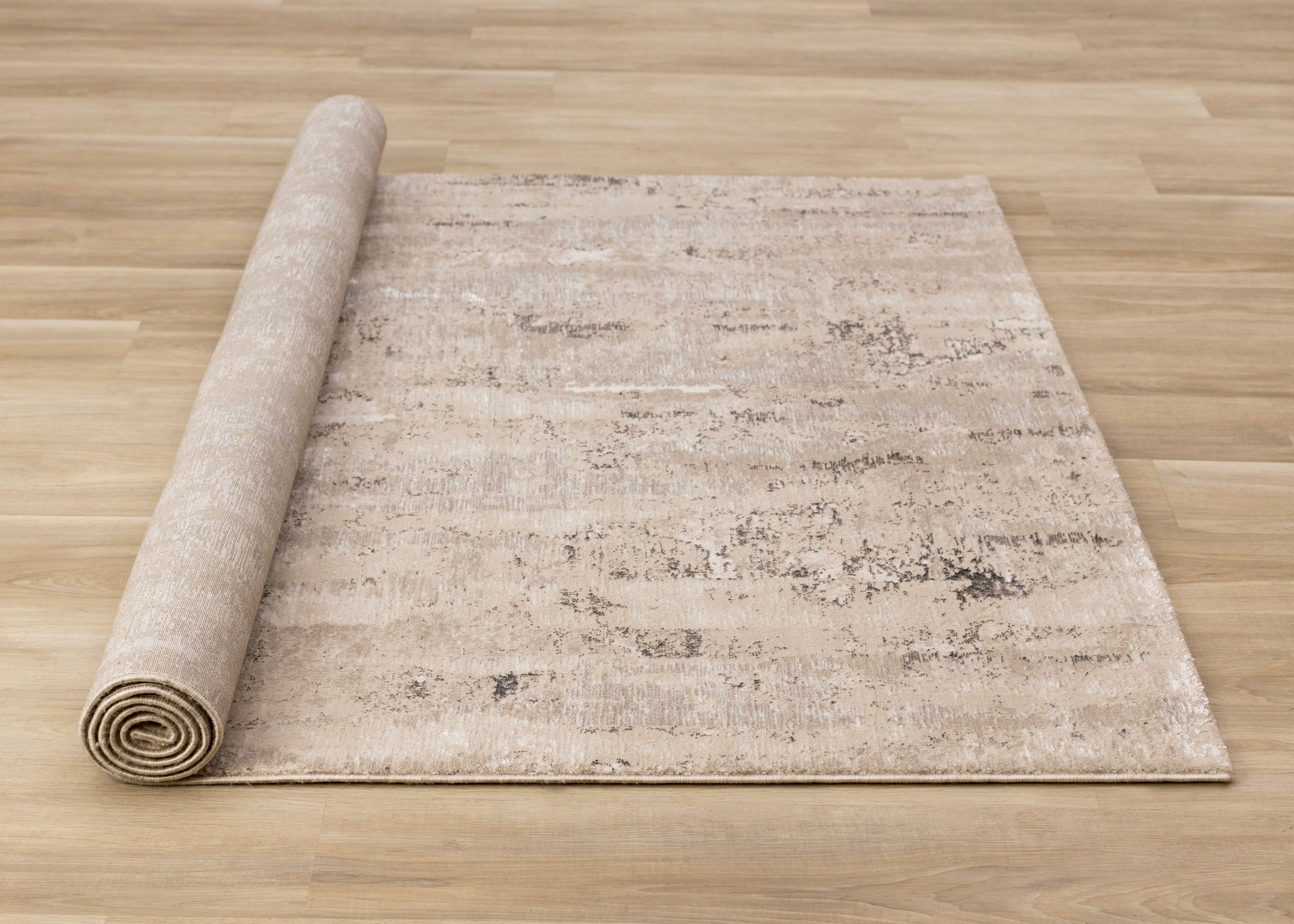 Zola Beige Cream Black Distressed Rug