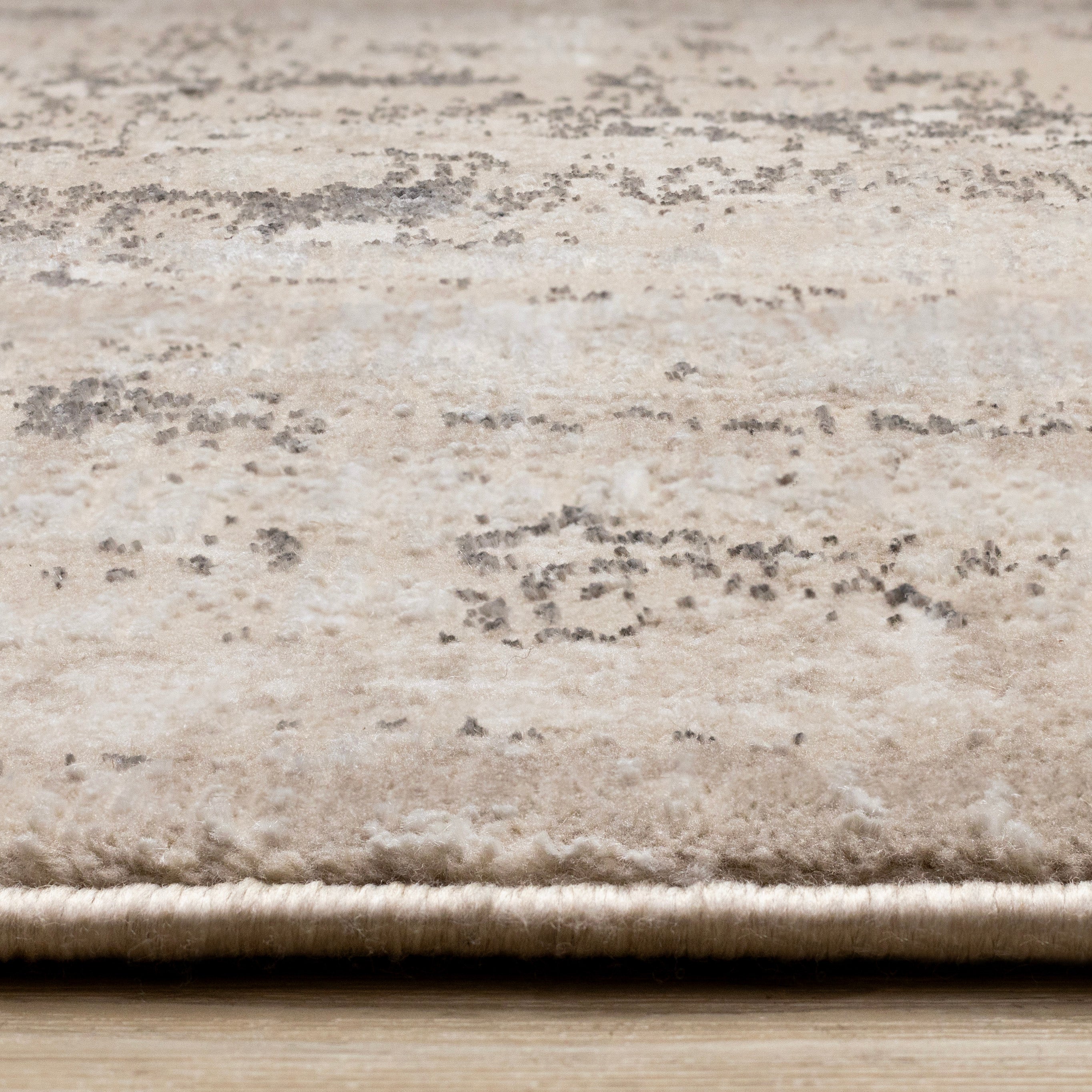 Zola Beige Cream Black Distressed Rug