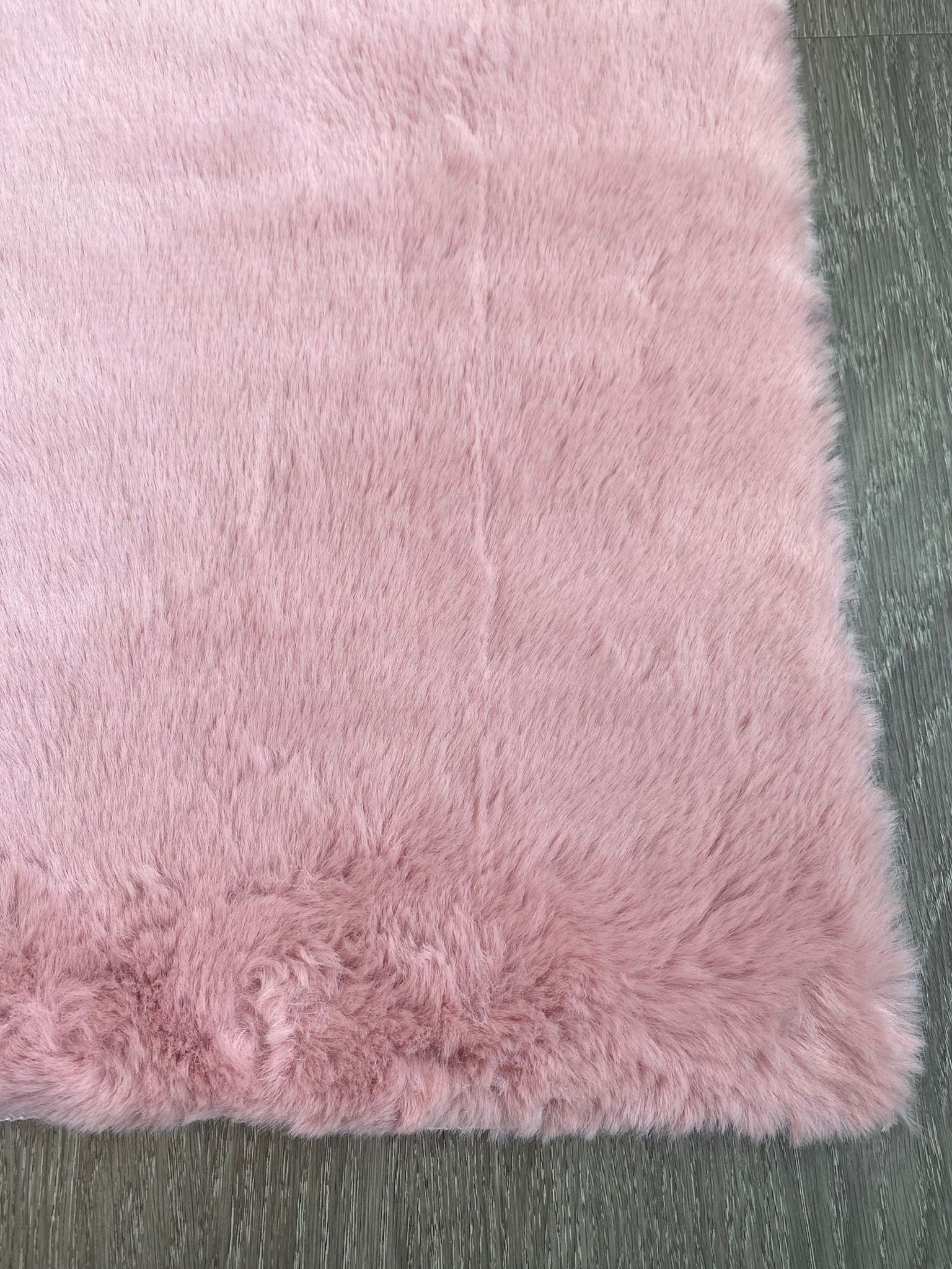 Faux Rabbit Fur Pink - Rectangle FRF-202PNK