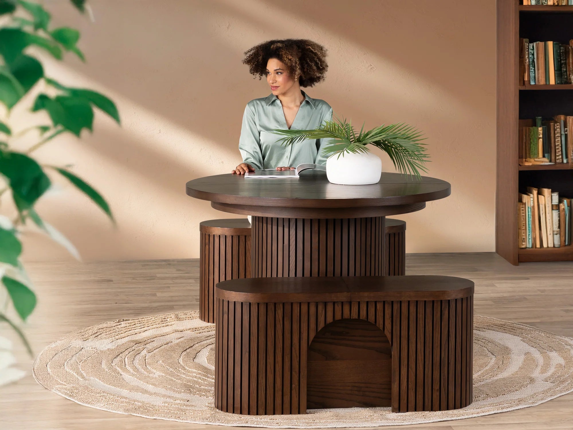 Transformer Round Dining Set - The Gathering | Table, 2x Transformer Round Bench