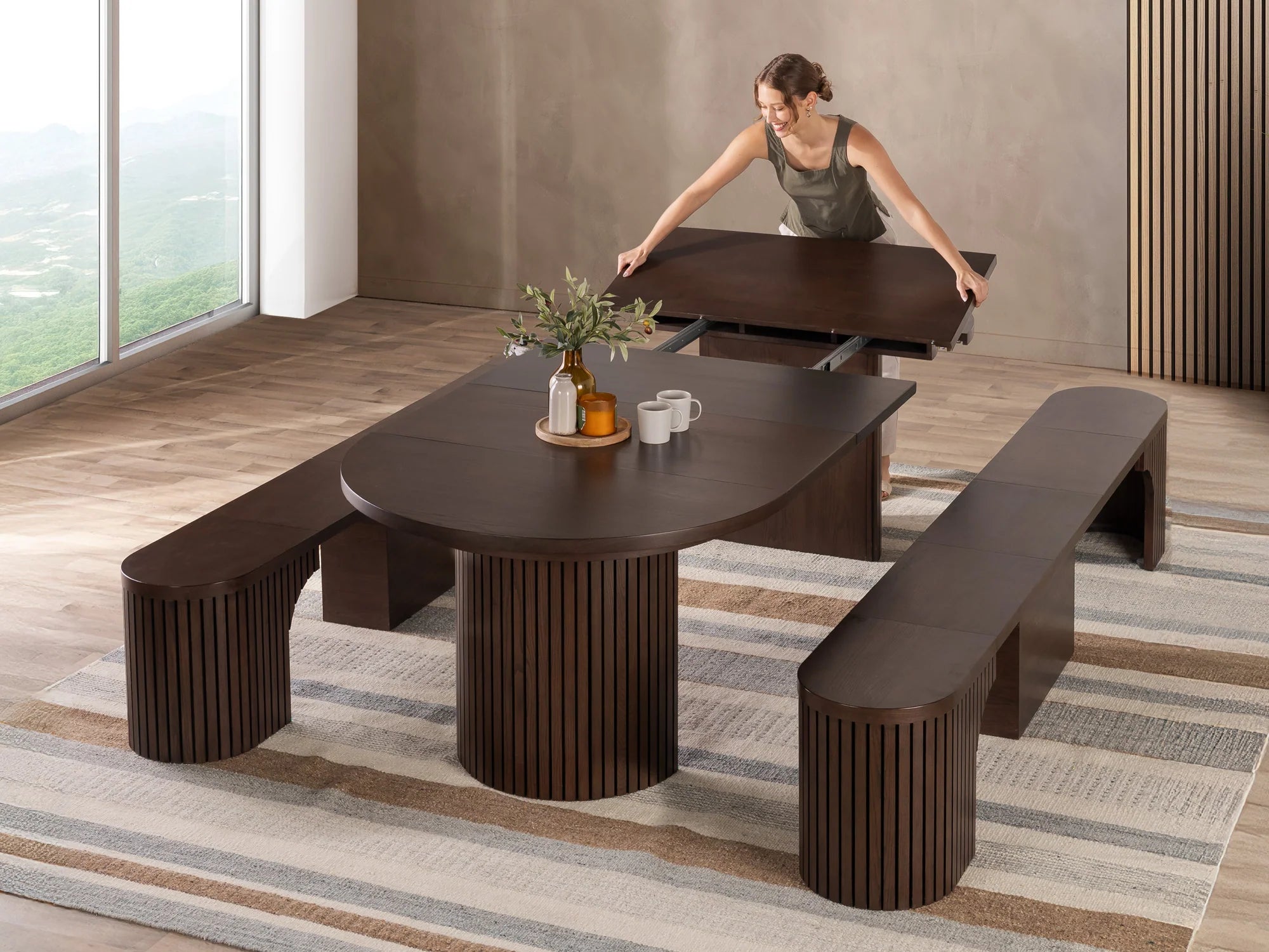 Transformer Round Dining Set - The Gathering | Table, 2x Transformer Round Bench
