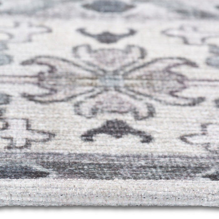 Sparx Distressed Beige Washable Transitional Rug by Viana