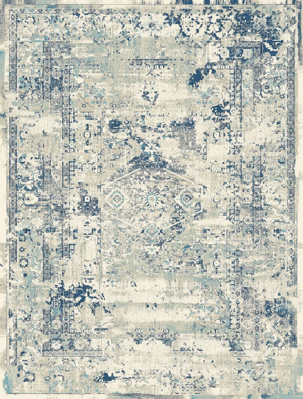 Heirloom Transitional Blue Beige Rug HEI-1516