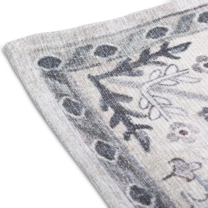 Sparx Distressed Beige Washable Transitional Rug by Viana