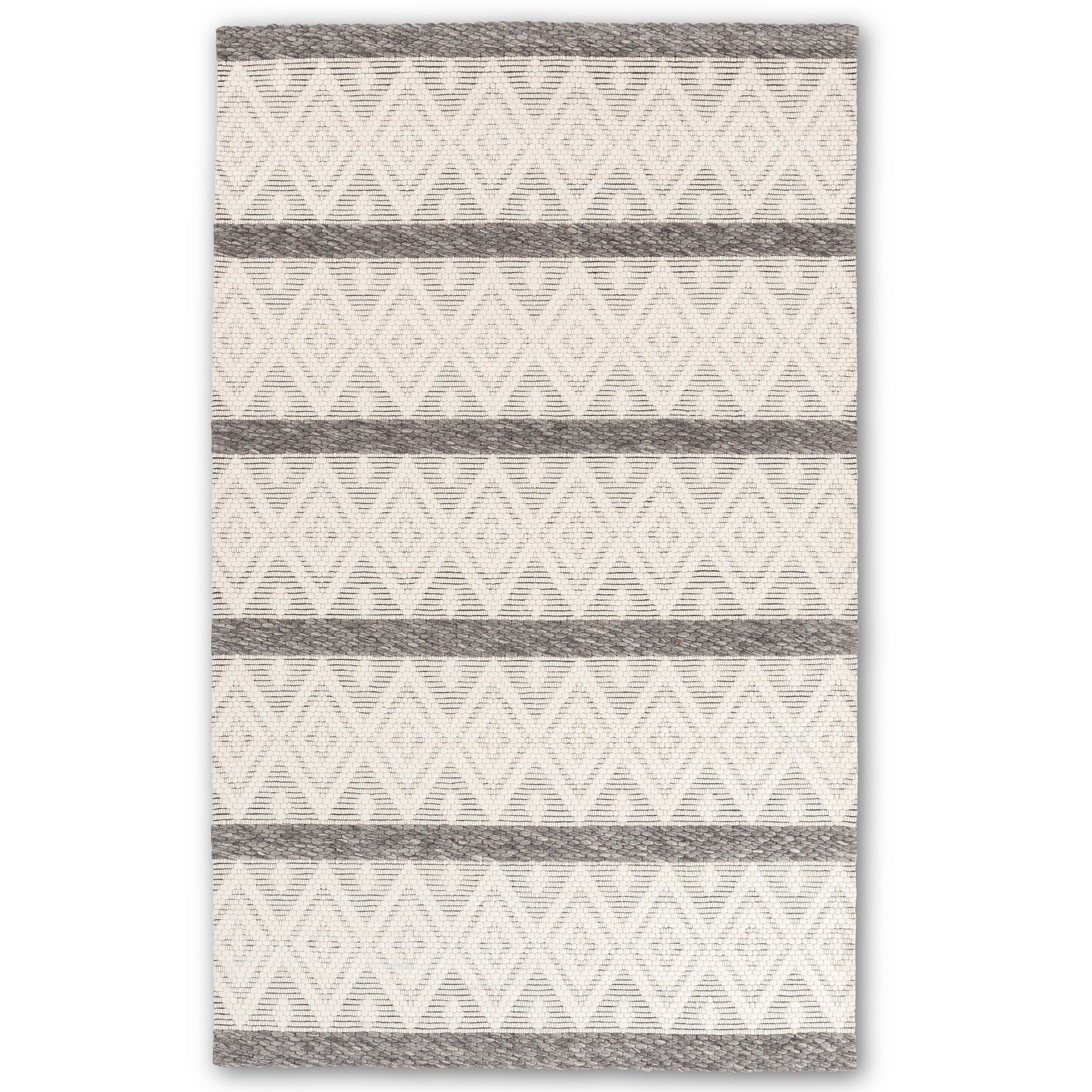 Chinook Handmade Wool Grey Diamond Rug CHIN-9001