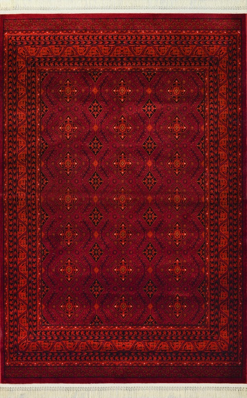 Afghan Powerloomed Red Black Rug Baluchi 3681A