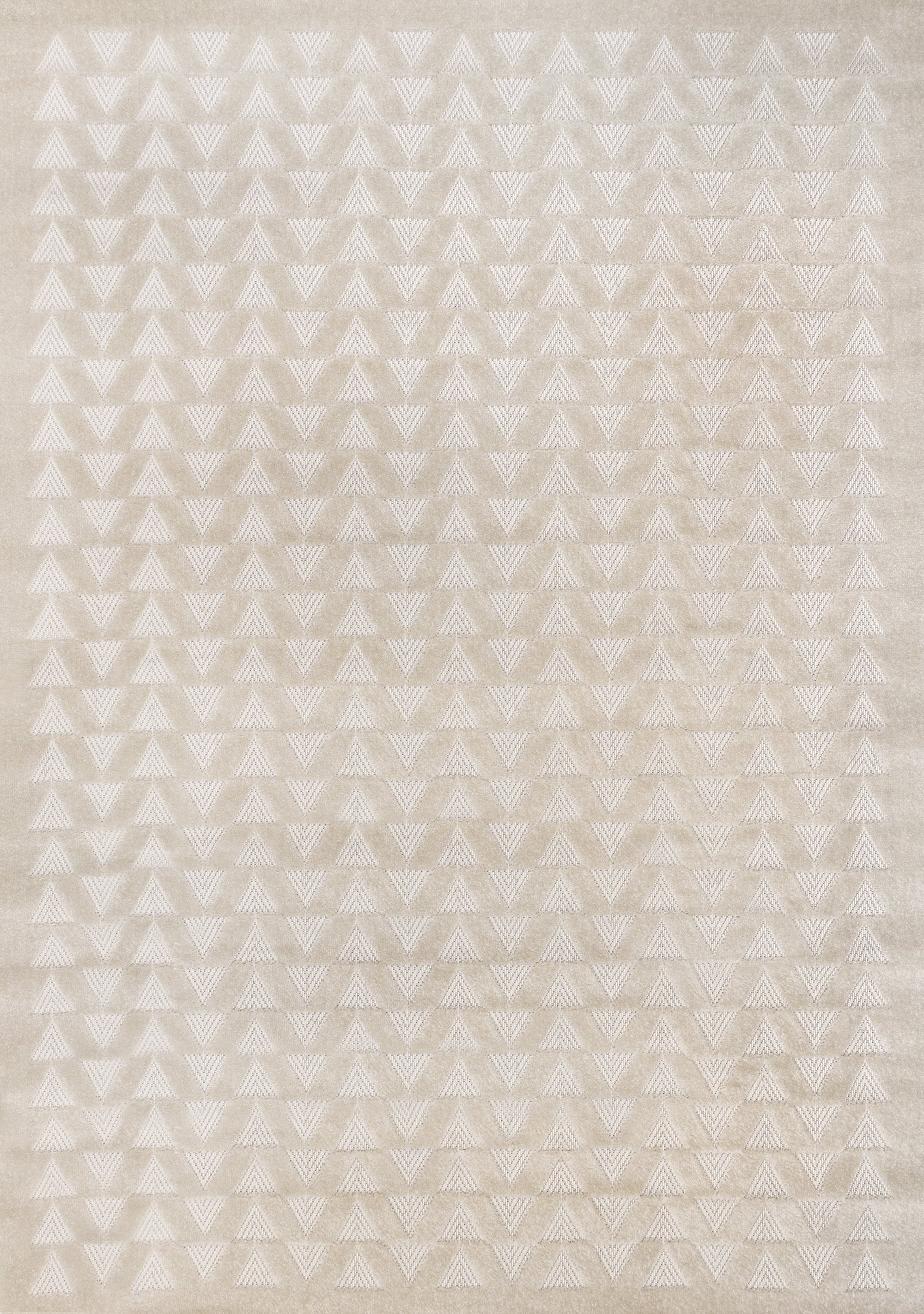 Alta White Rowed Triangles Design Rug