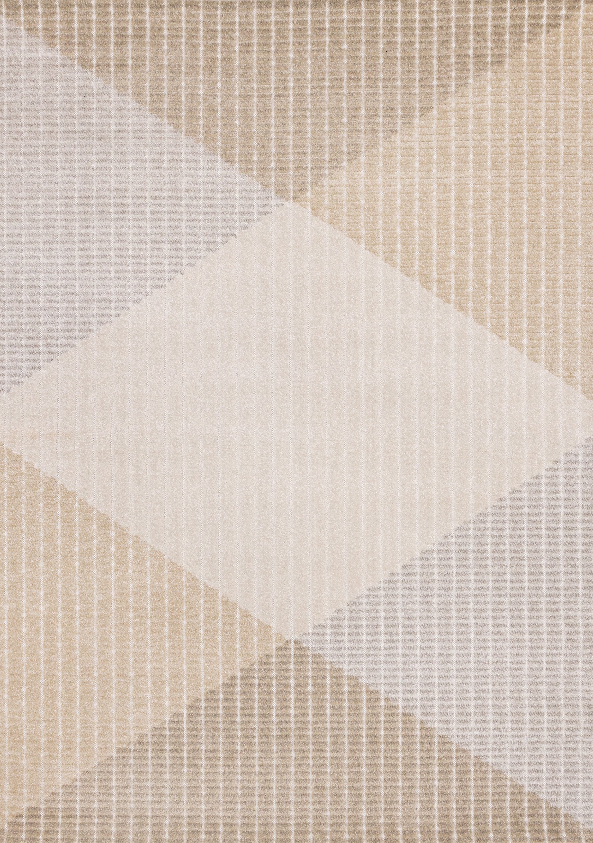 Alta Taupe Grey White Beige Striped Triangle Design Rug