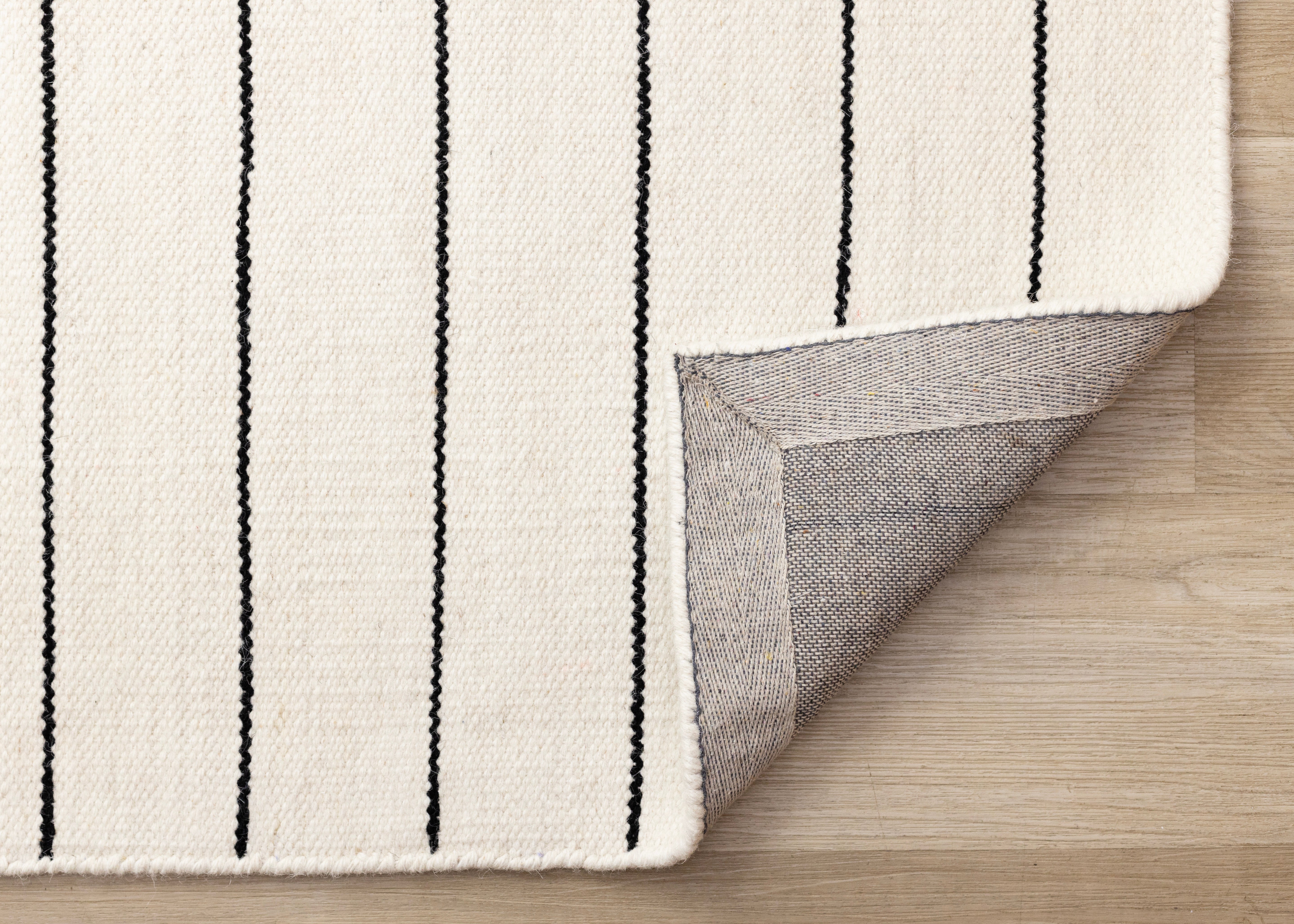 Ascent White Black Striped Rug