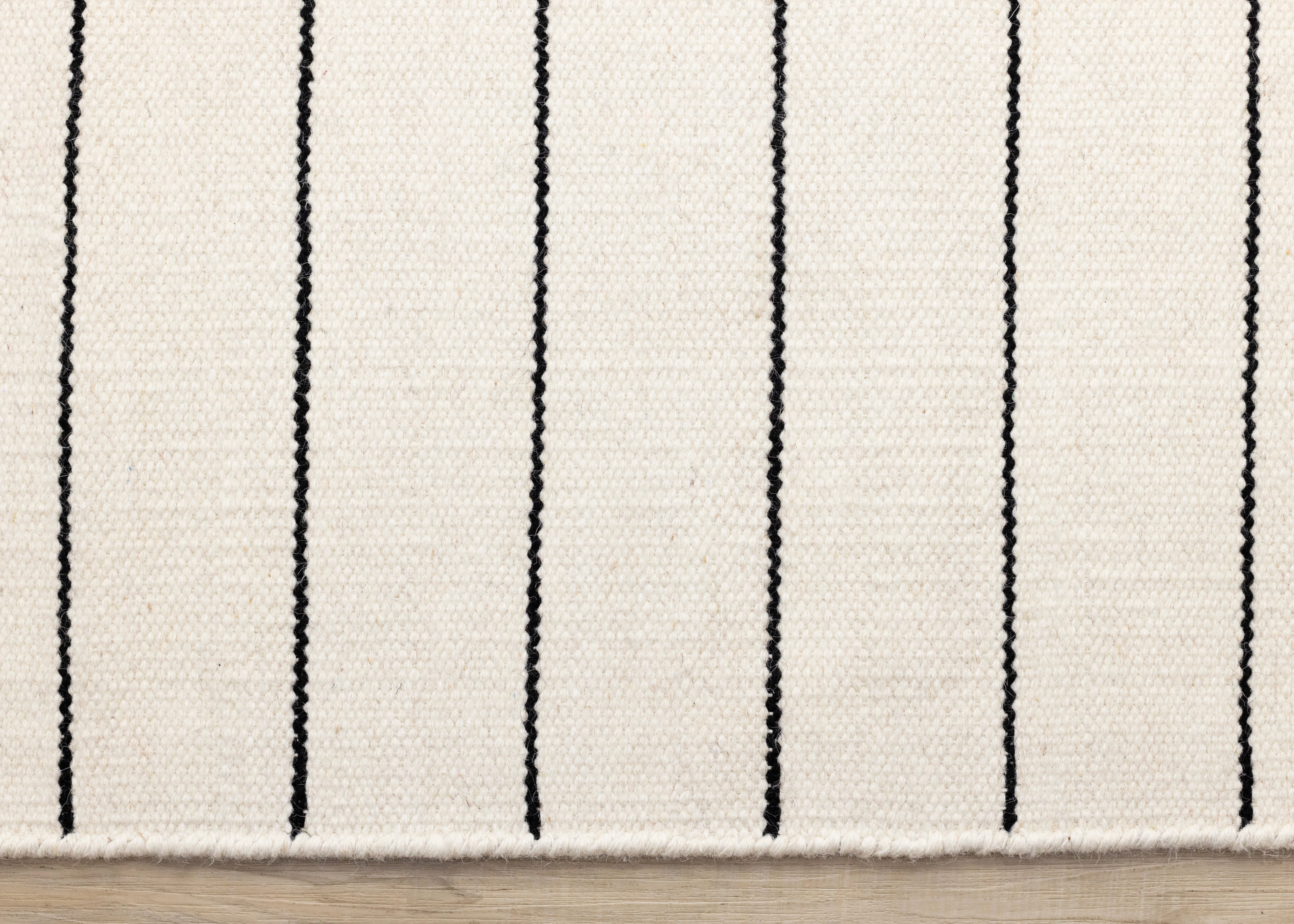 Ascent White Black Striped Rug