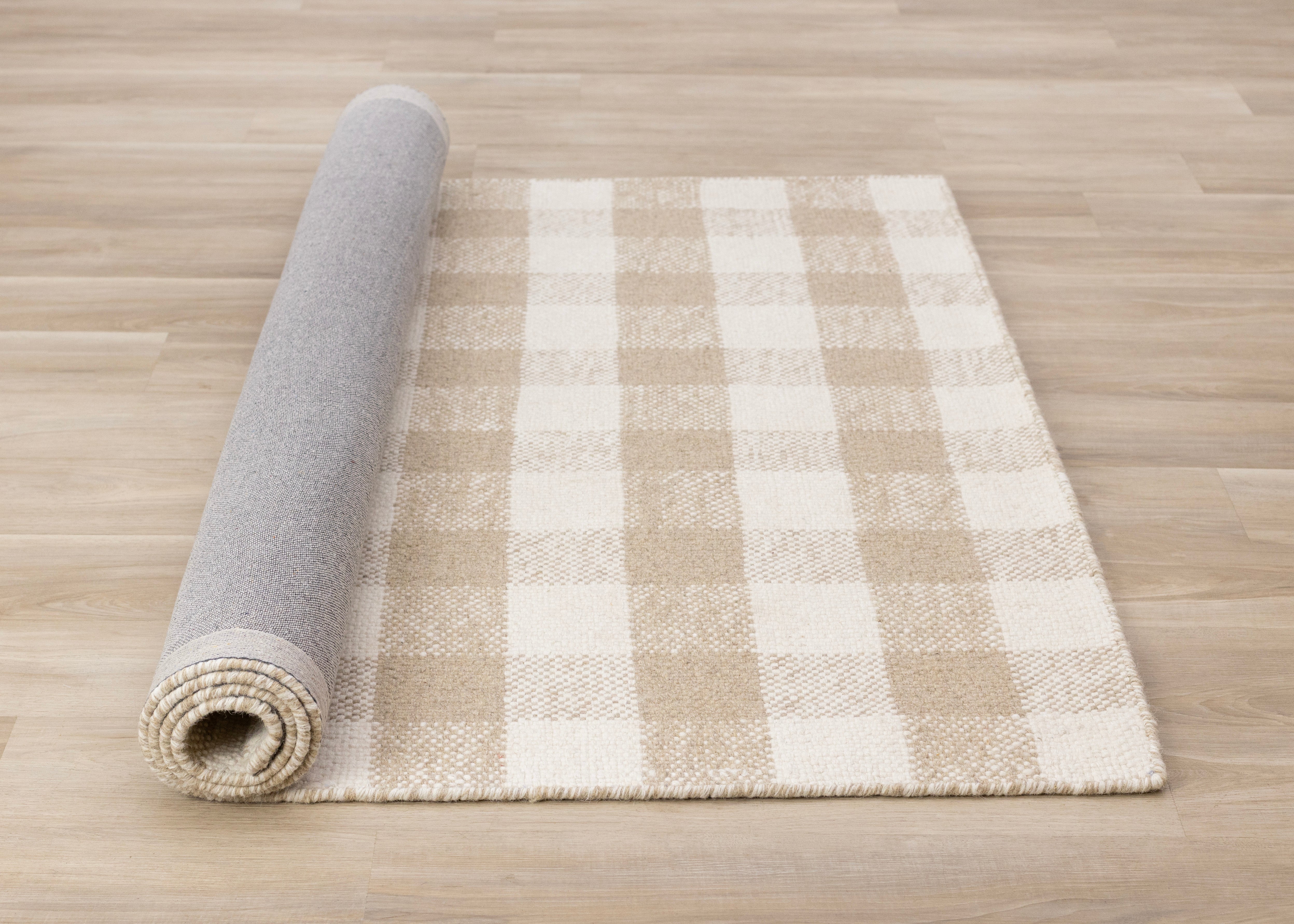 Ascent Beige White Plaid Design