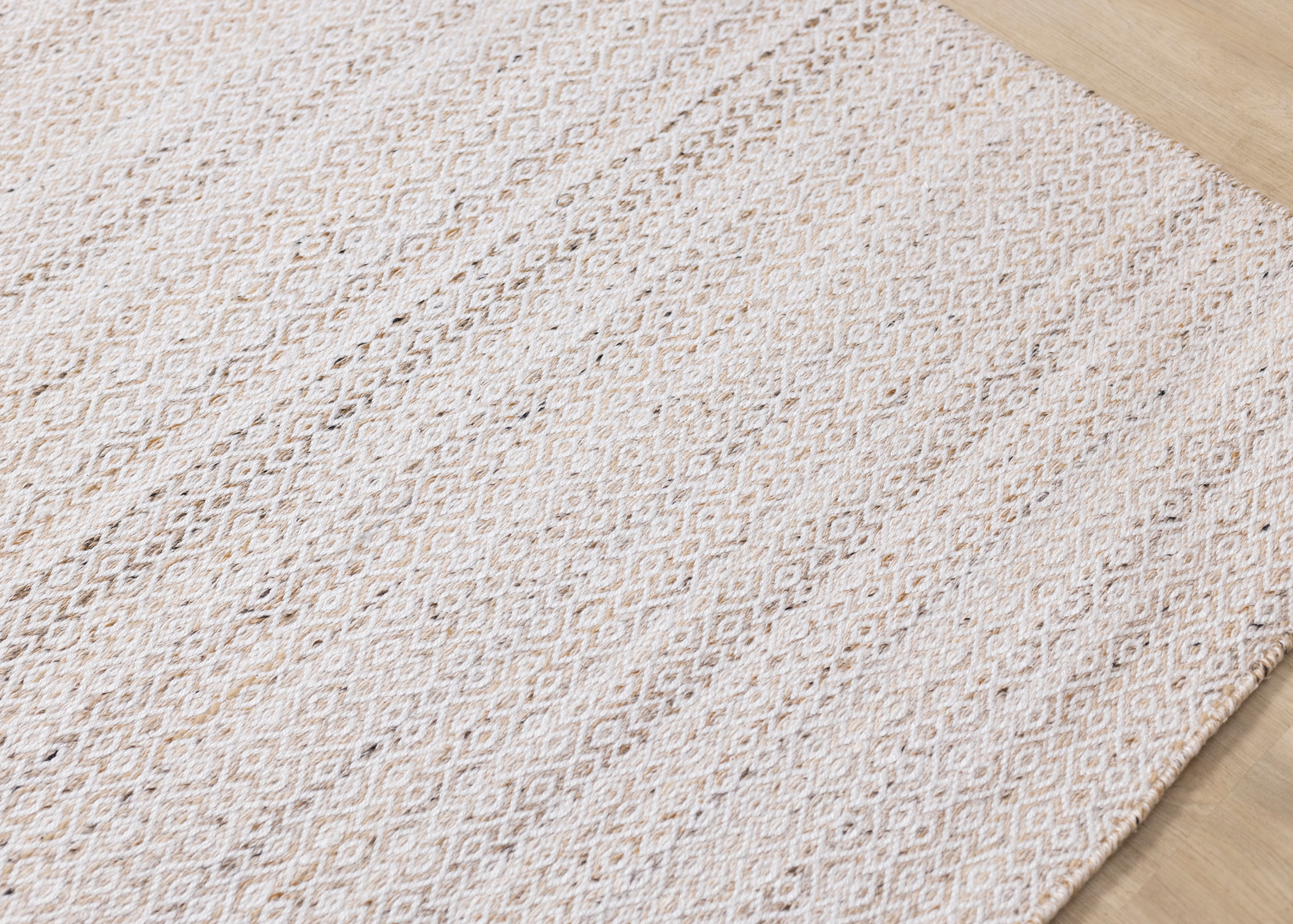 Aspen Beige Cream Rhombus Pattern Woven Rug