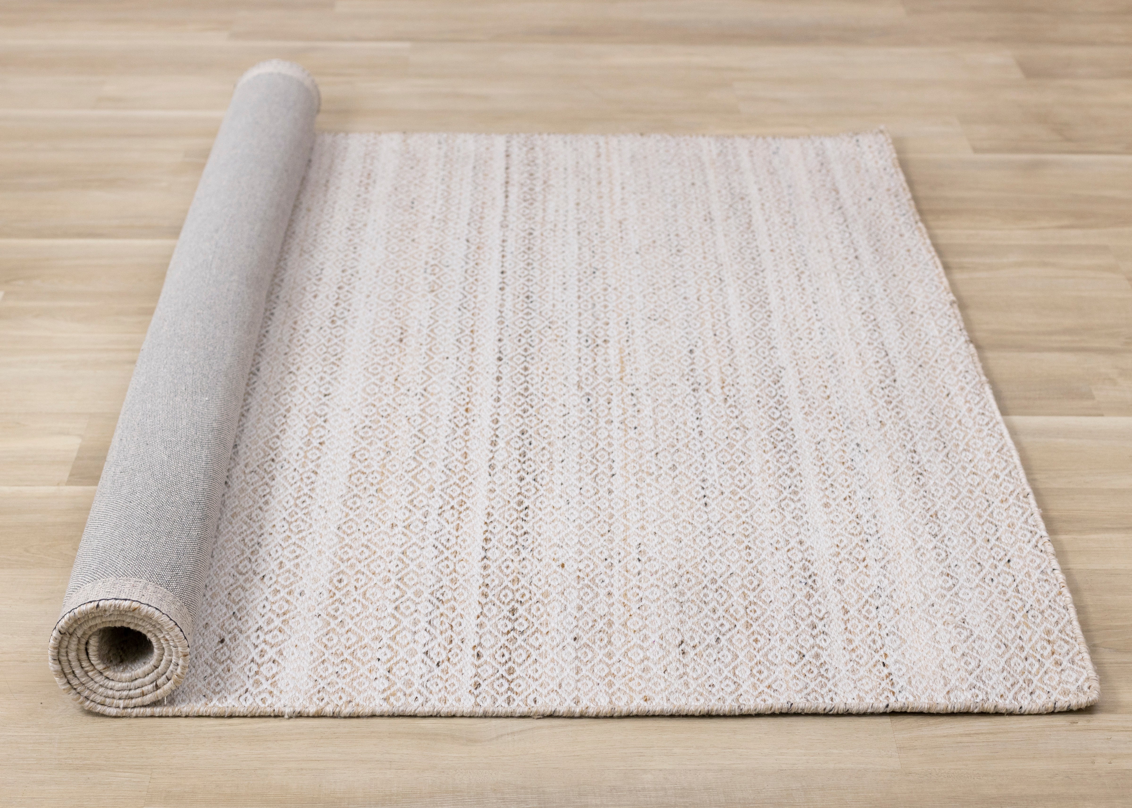 Aspen Beige Cream Rhombus Pattern Woven Rug