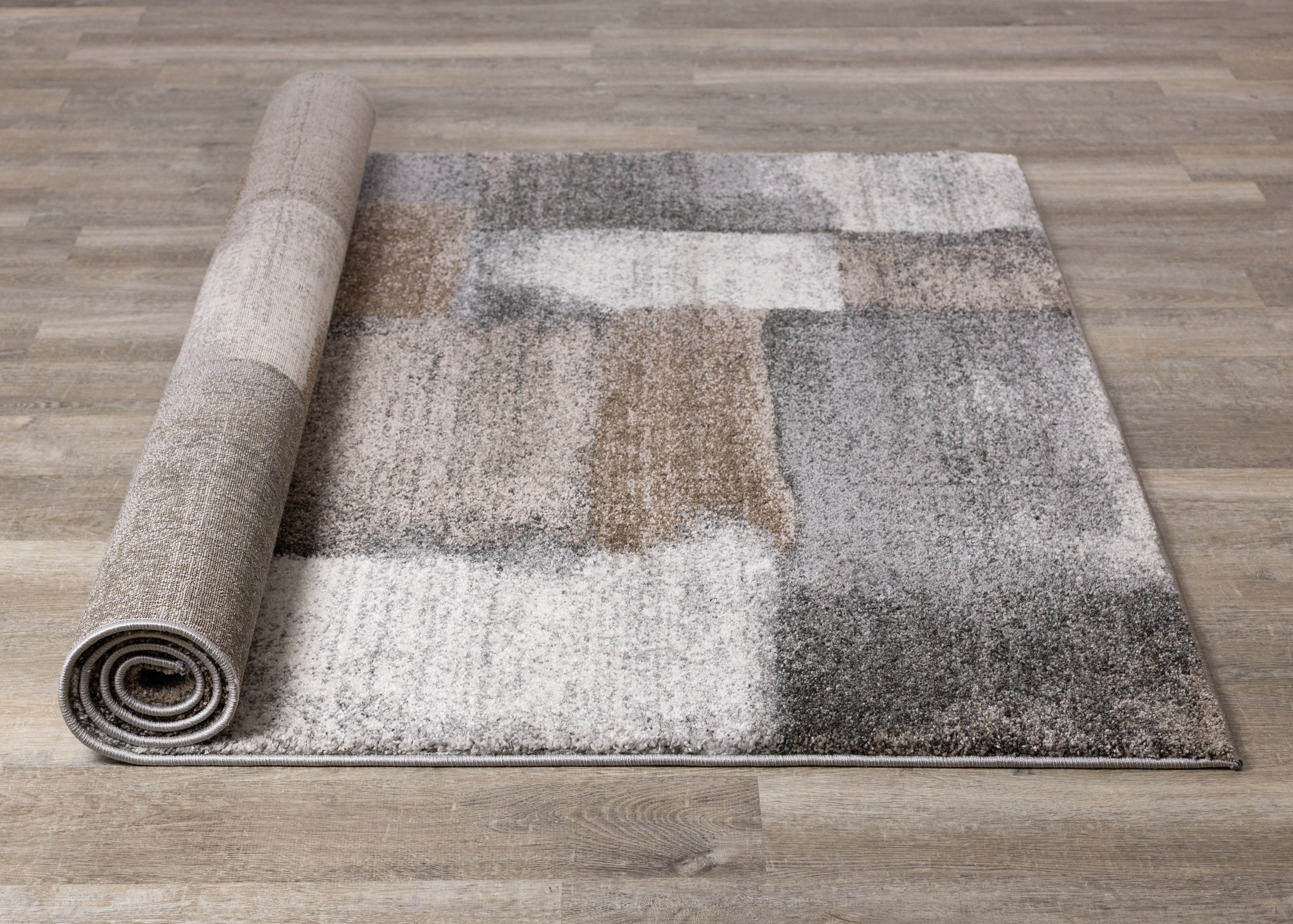 Breeze Grey Simple Patches Rug