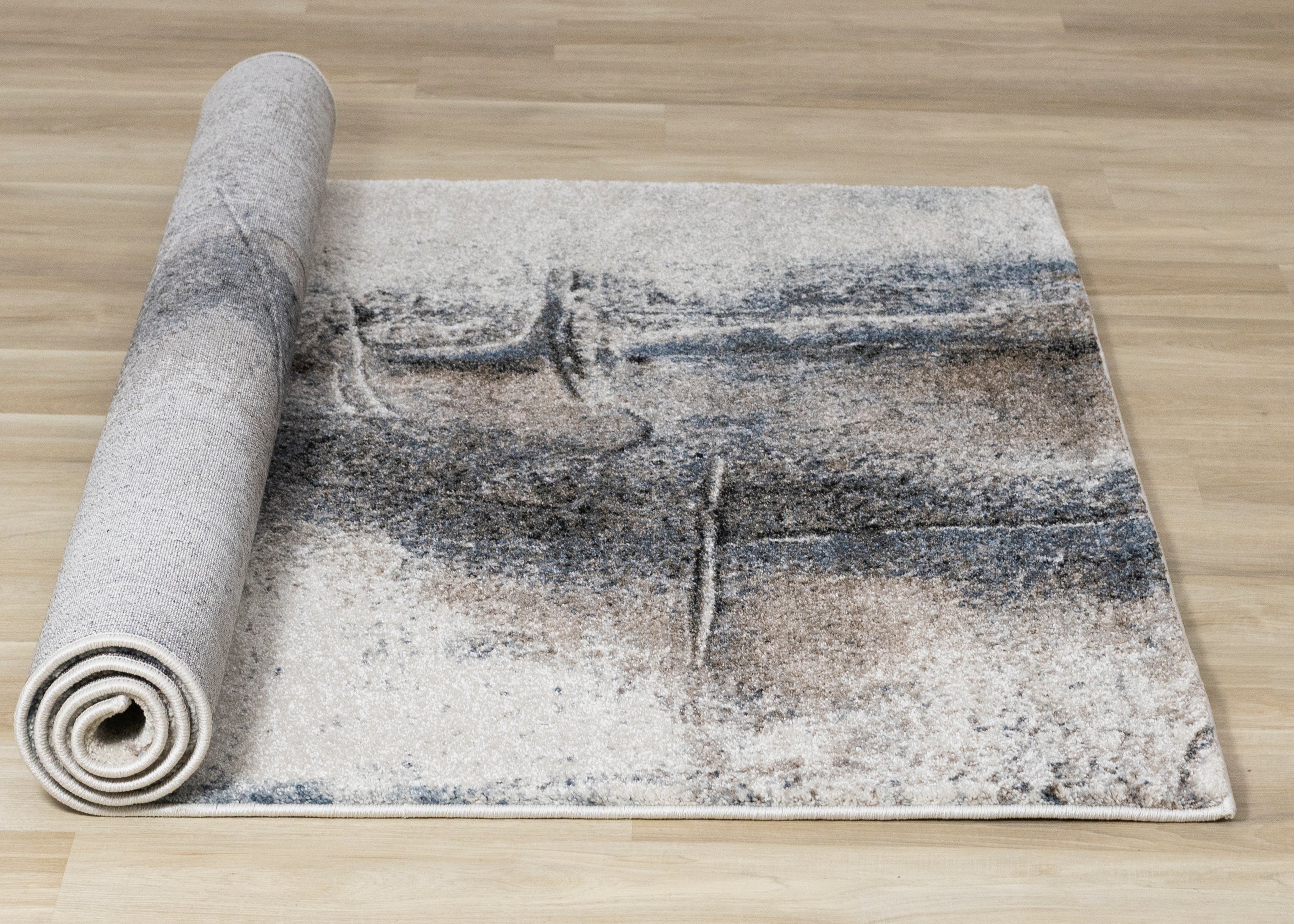Breeze Cream Blue Brown Urban Rift Rug