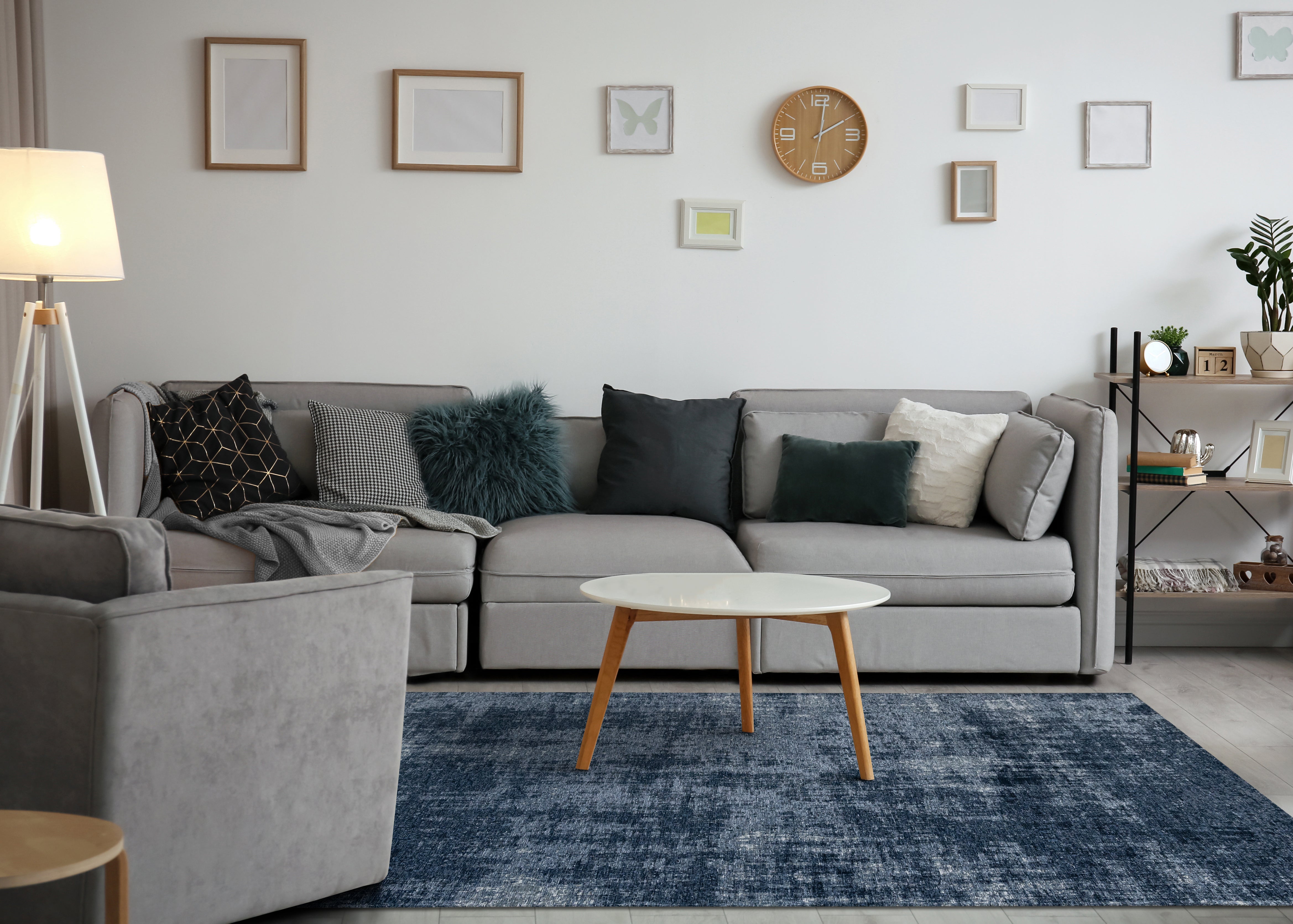 Cathedral Deep Blue Tree Bark Rug