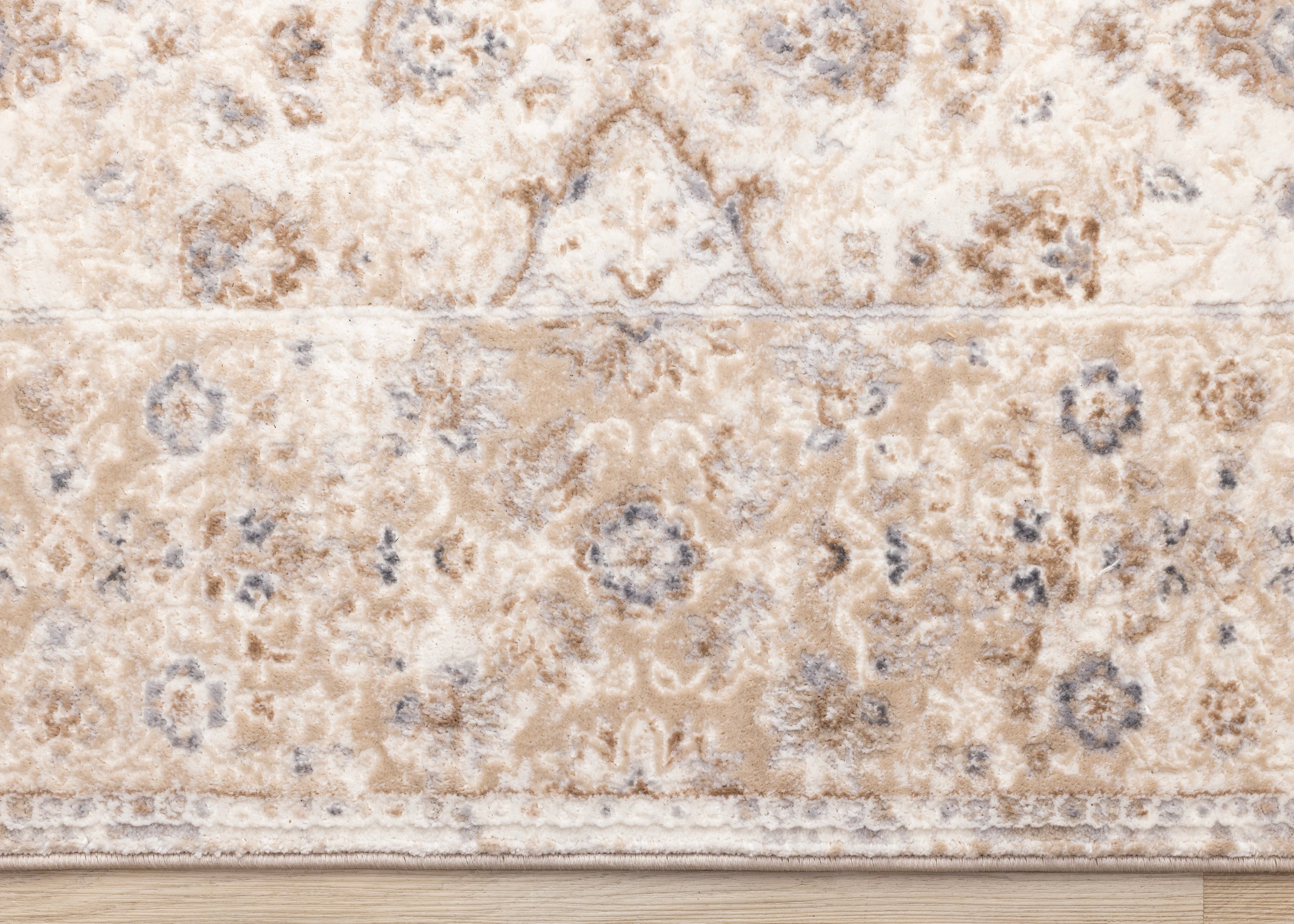 Emory Beige White Grey Elegant Classic Rug