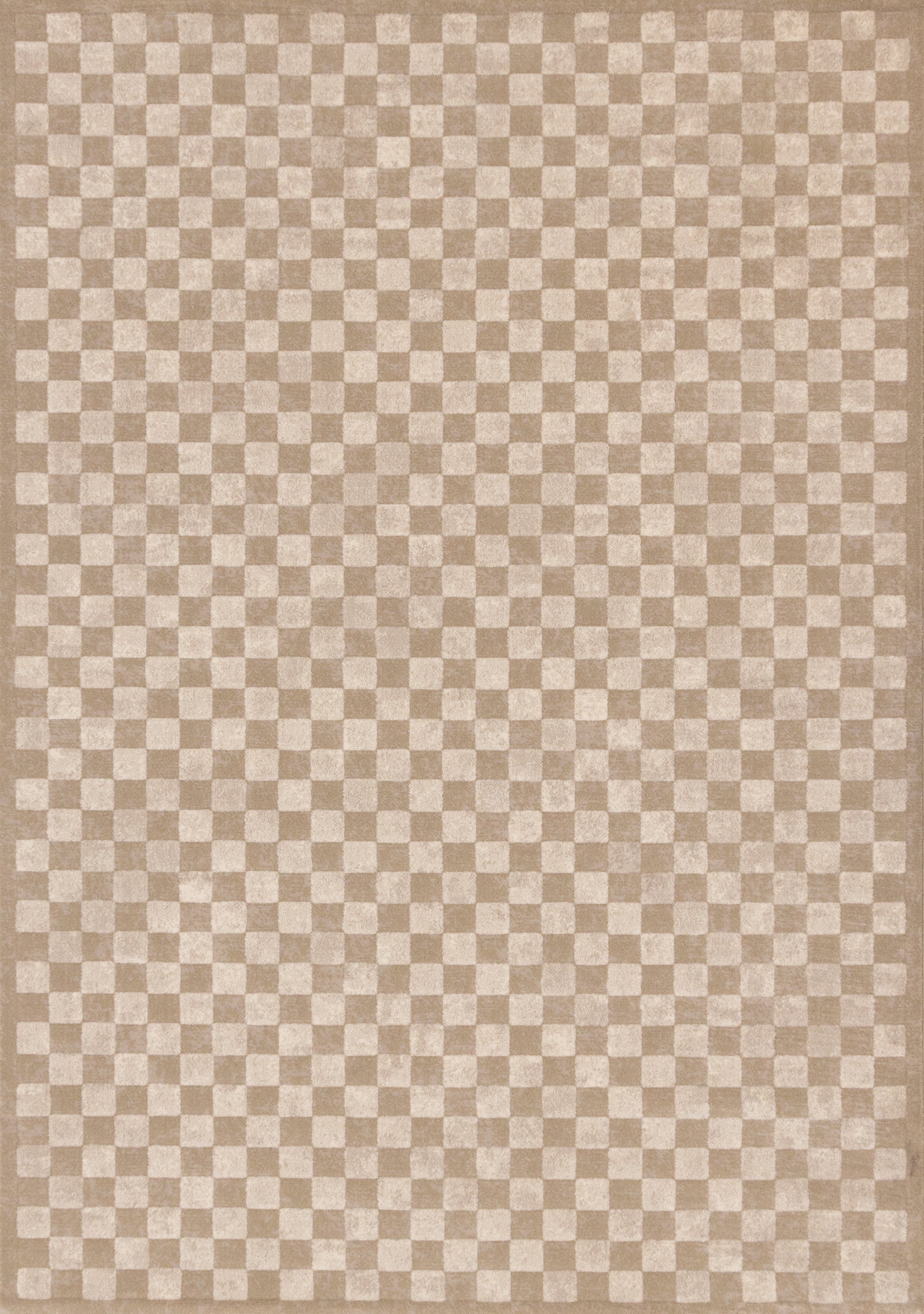 Himalaya Taupe Brown White Checkers Rug