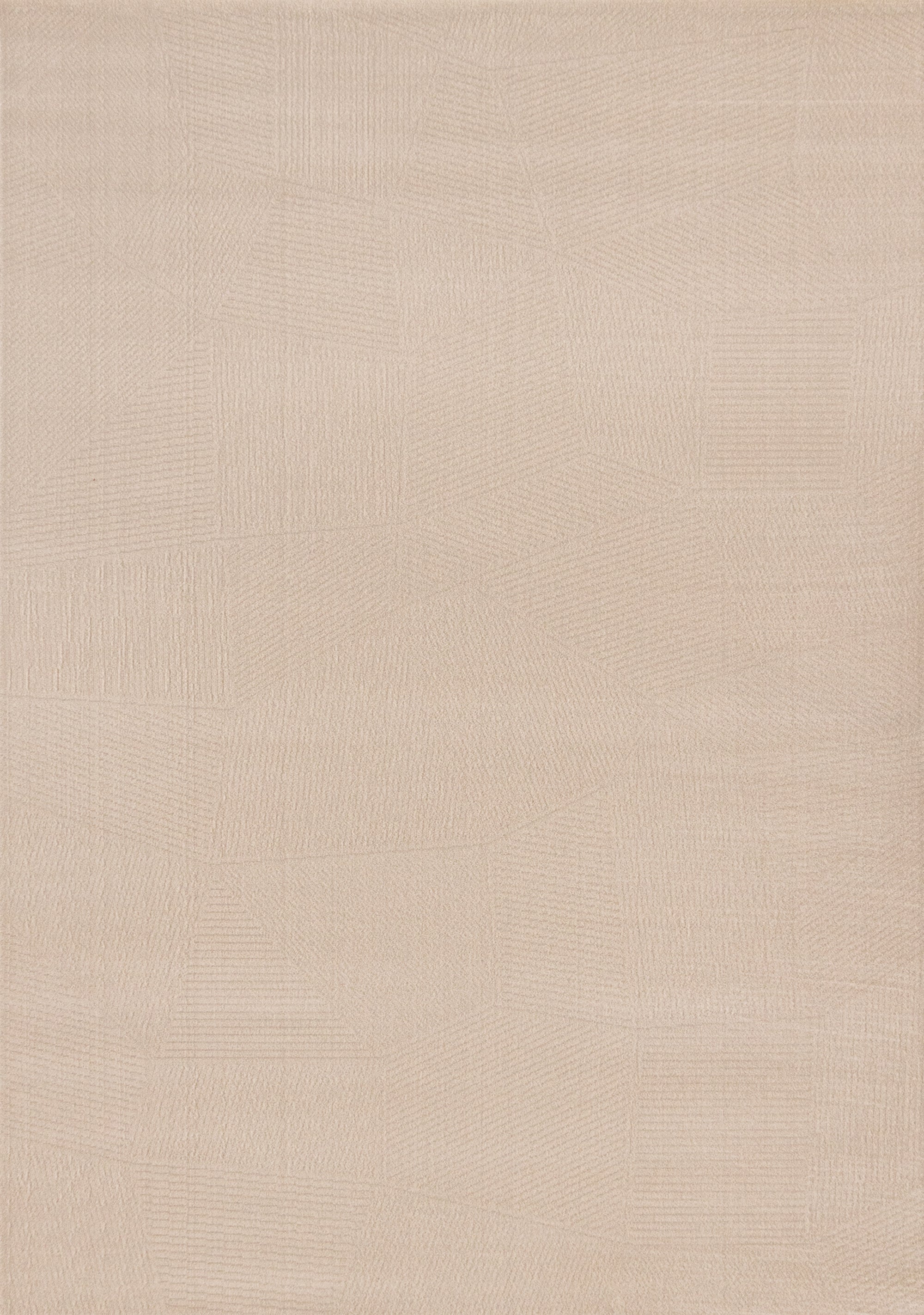 Himalaya Taupe Striped Geometric Shapes Rug