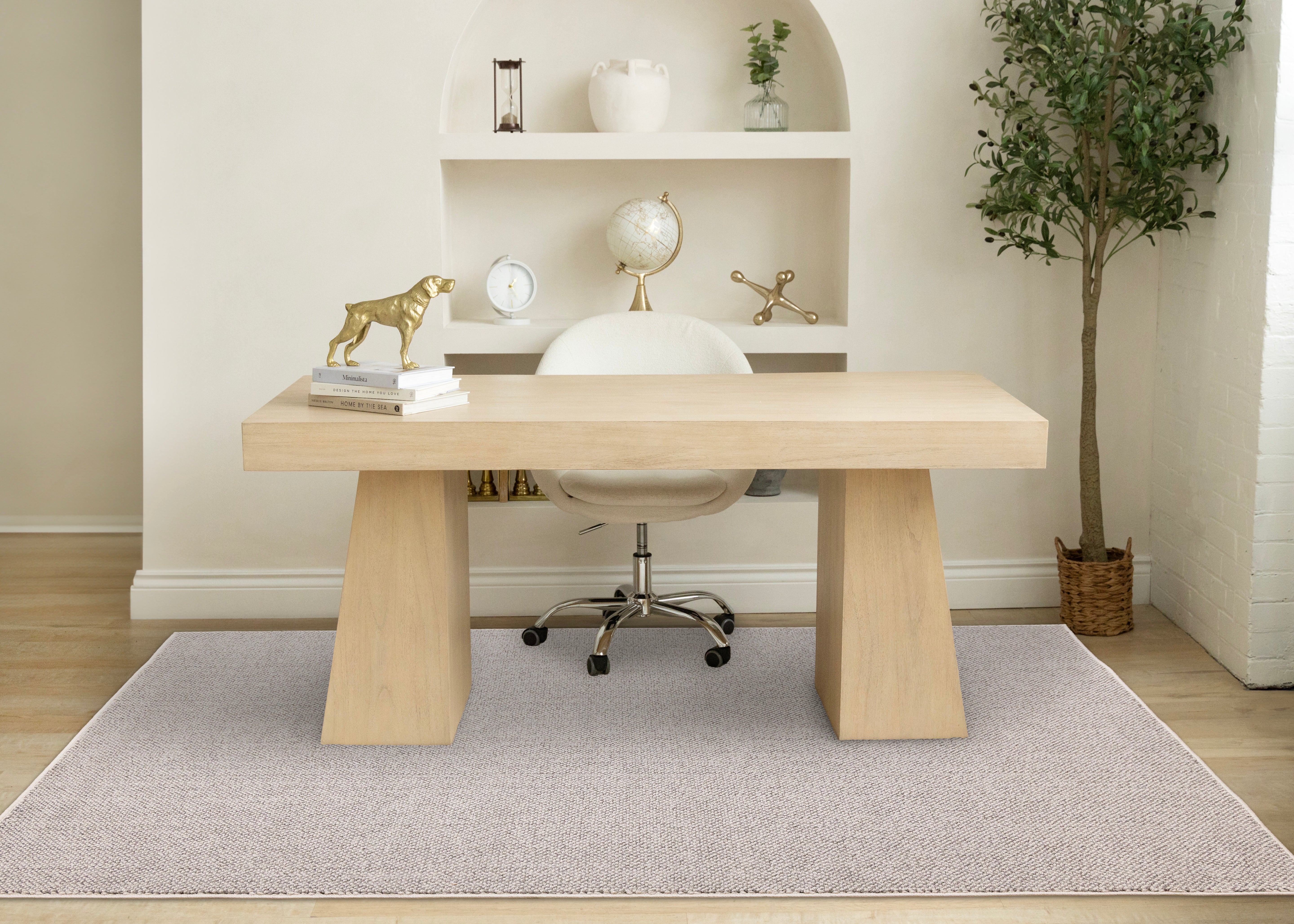 Inga Grey White High Loop Texture Rug