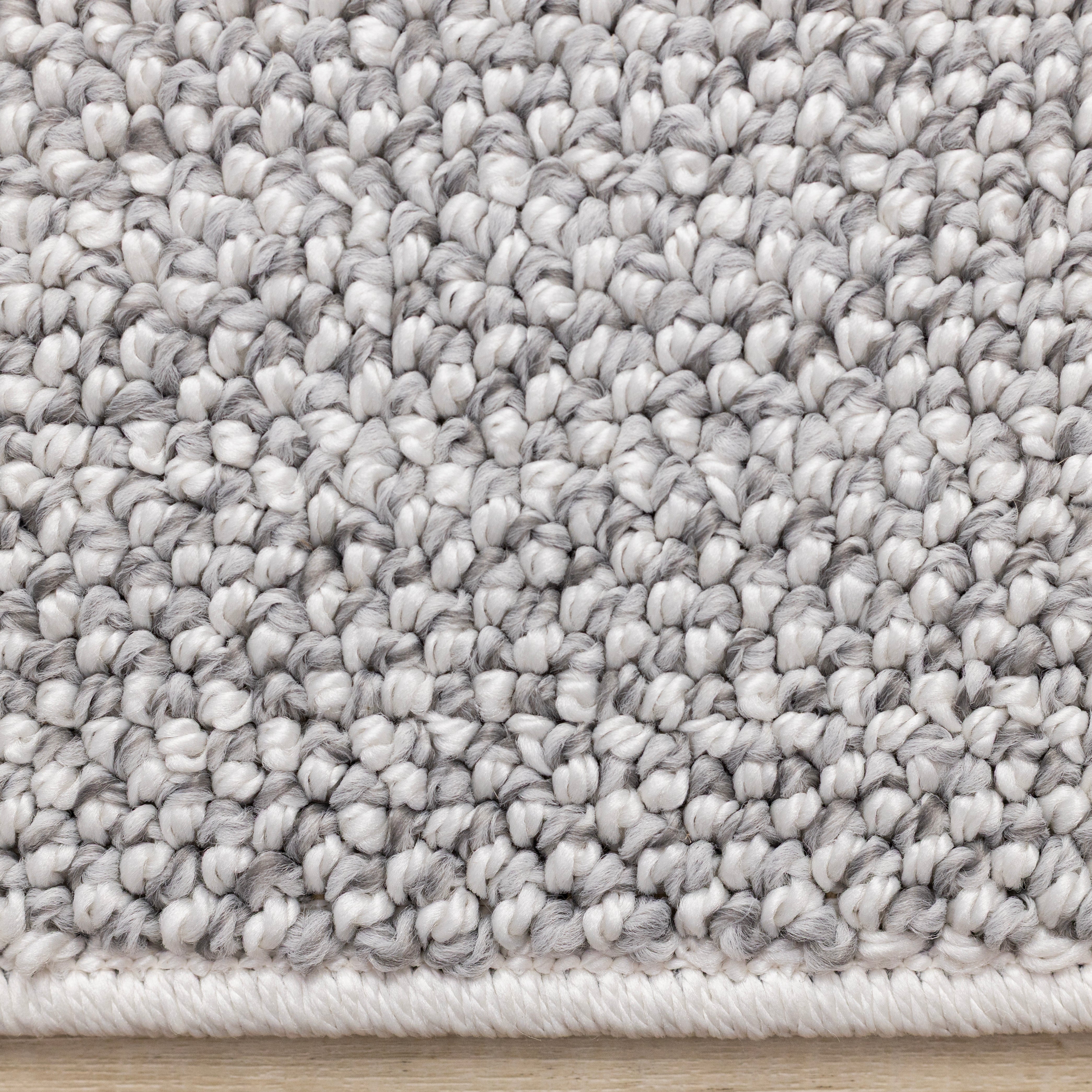 Inga Grey White High Loop Texture Rug