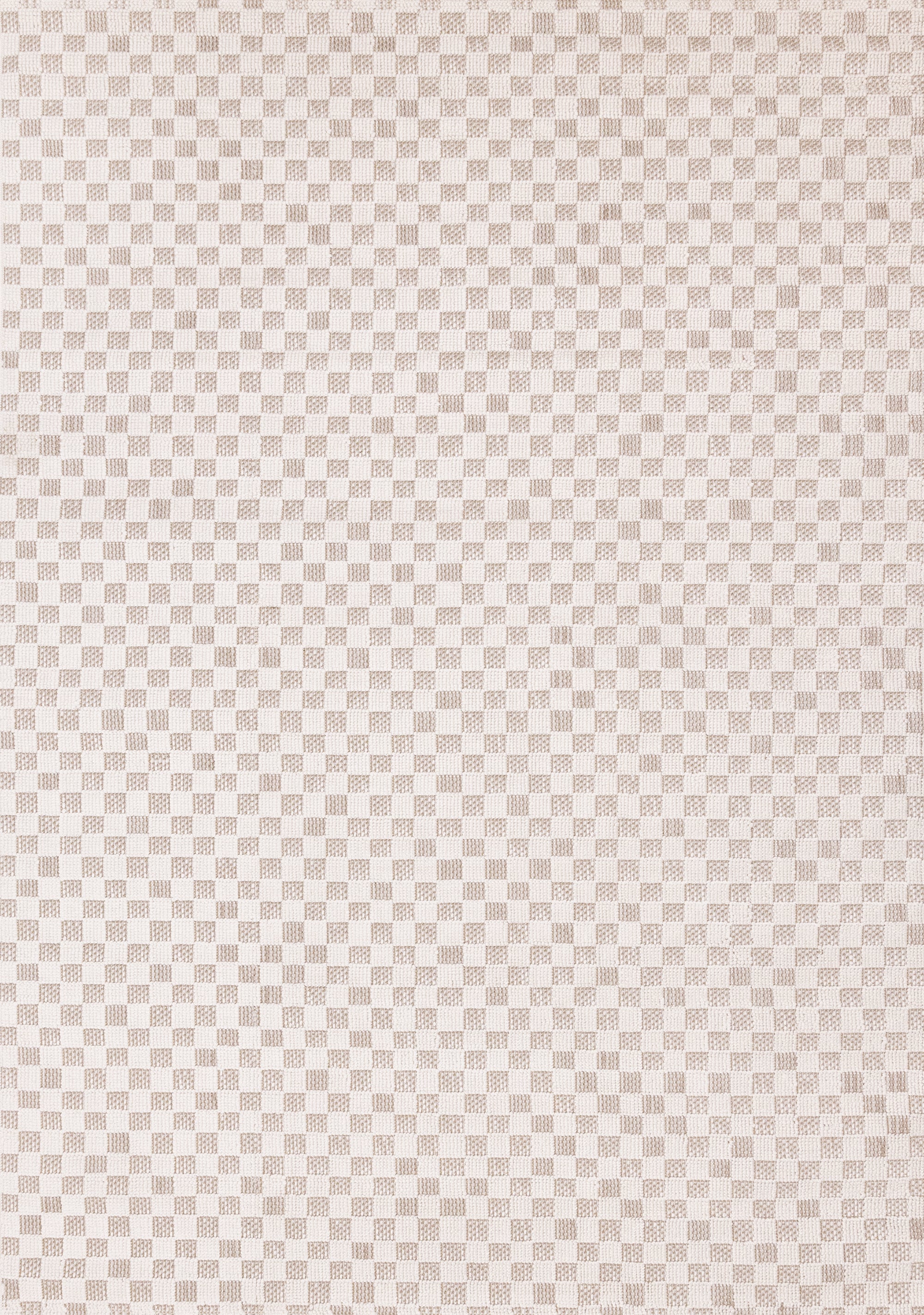 Isla White Beige Checkered Rug