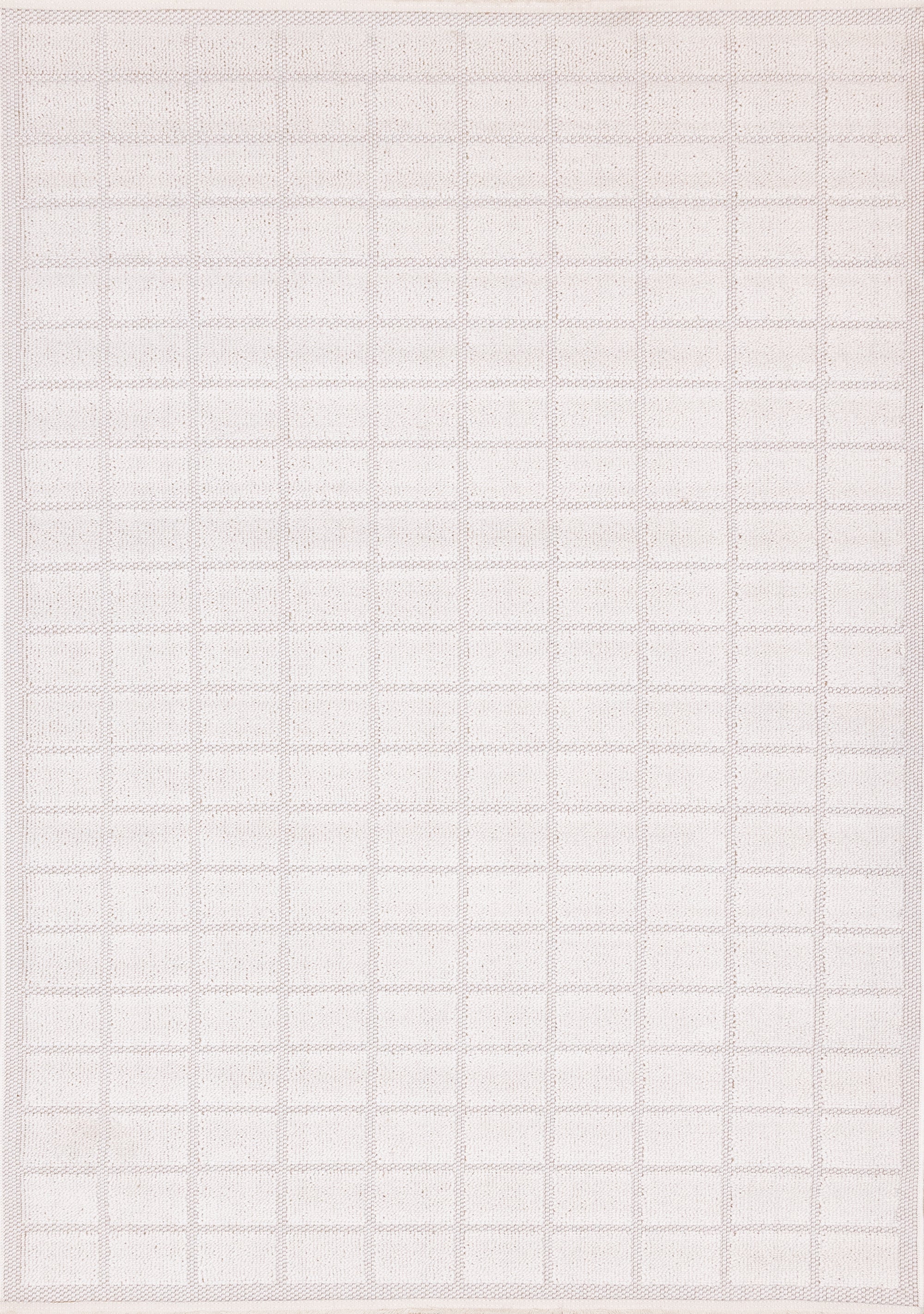 Isla White Grid Design Rug