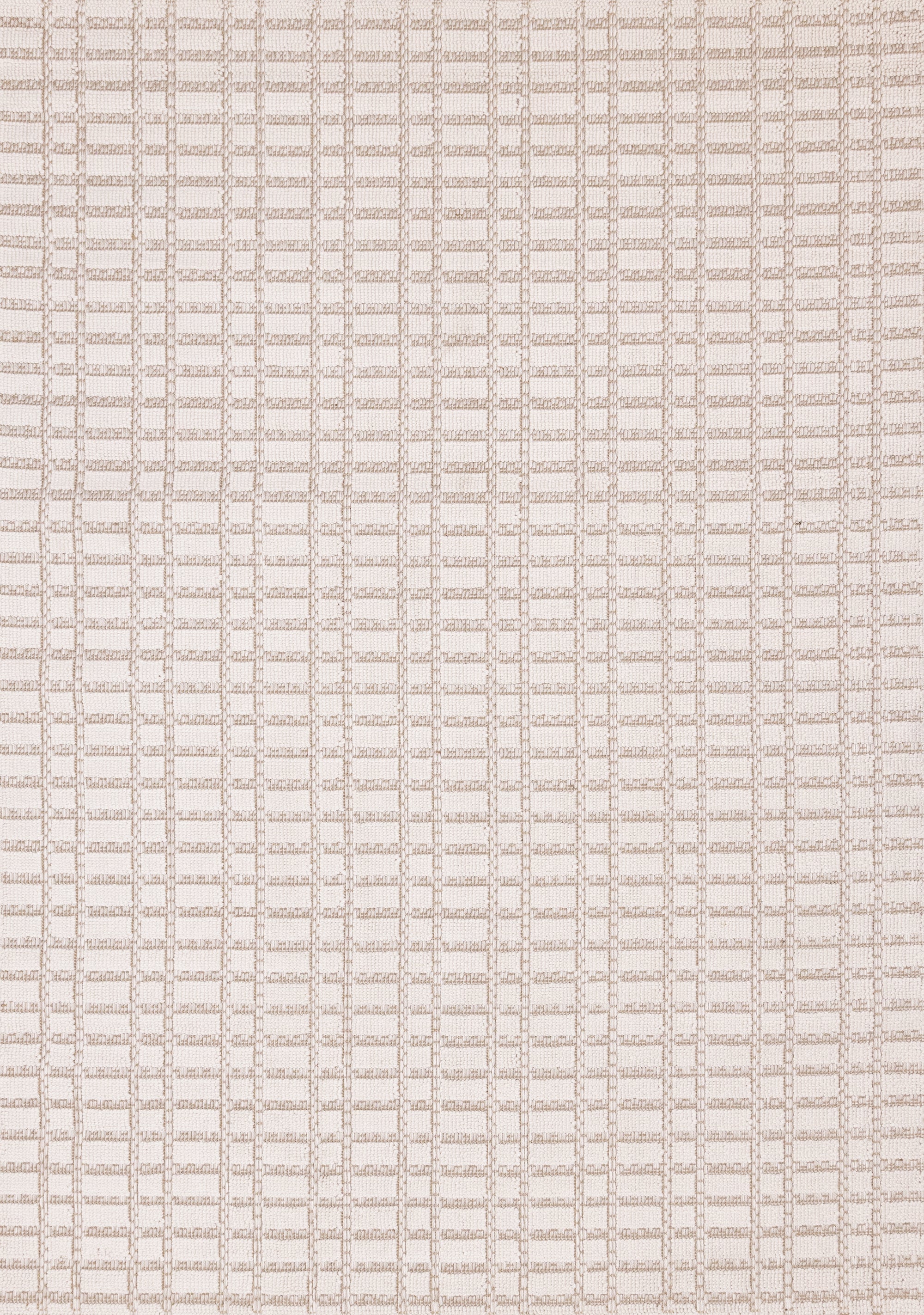 Isla White Taupe Intricate Grid Design Rug