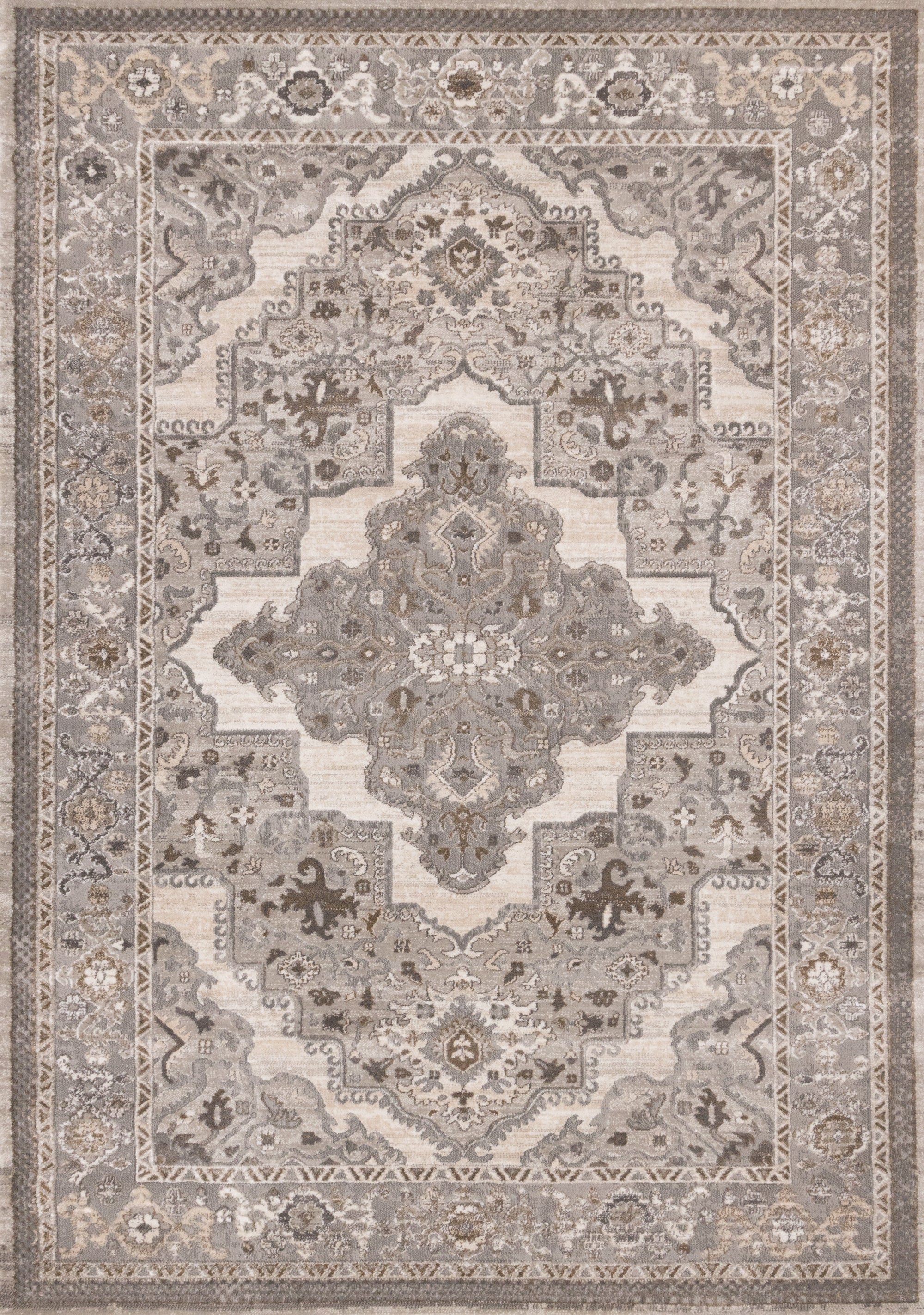 Legacy Taupe White Grey Beige Classic Elegant Rug