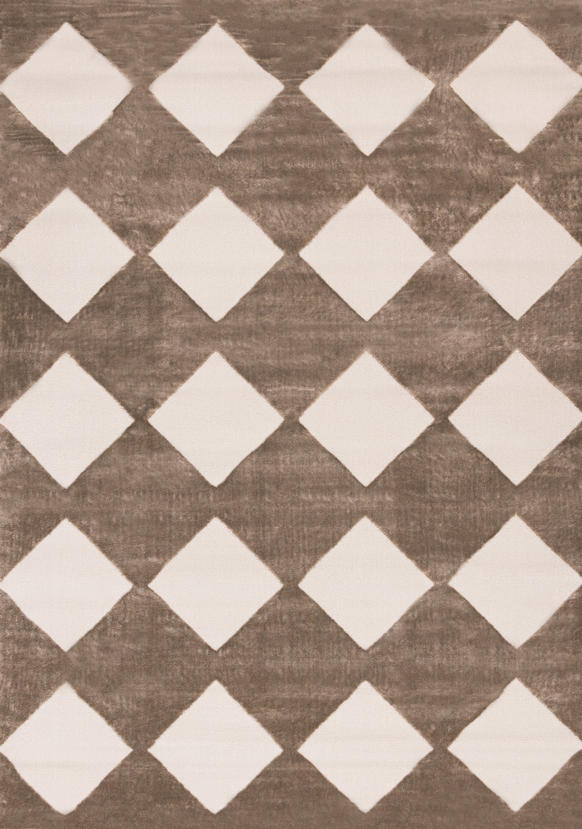 Leo Brown Cream Diamond Design Rug