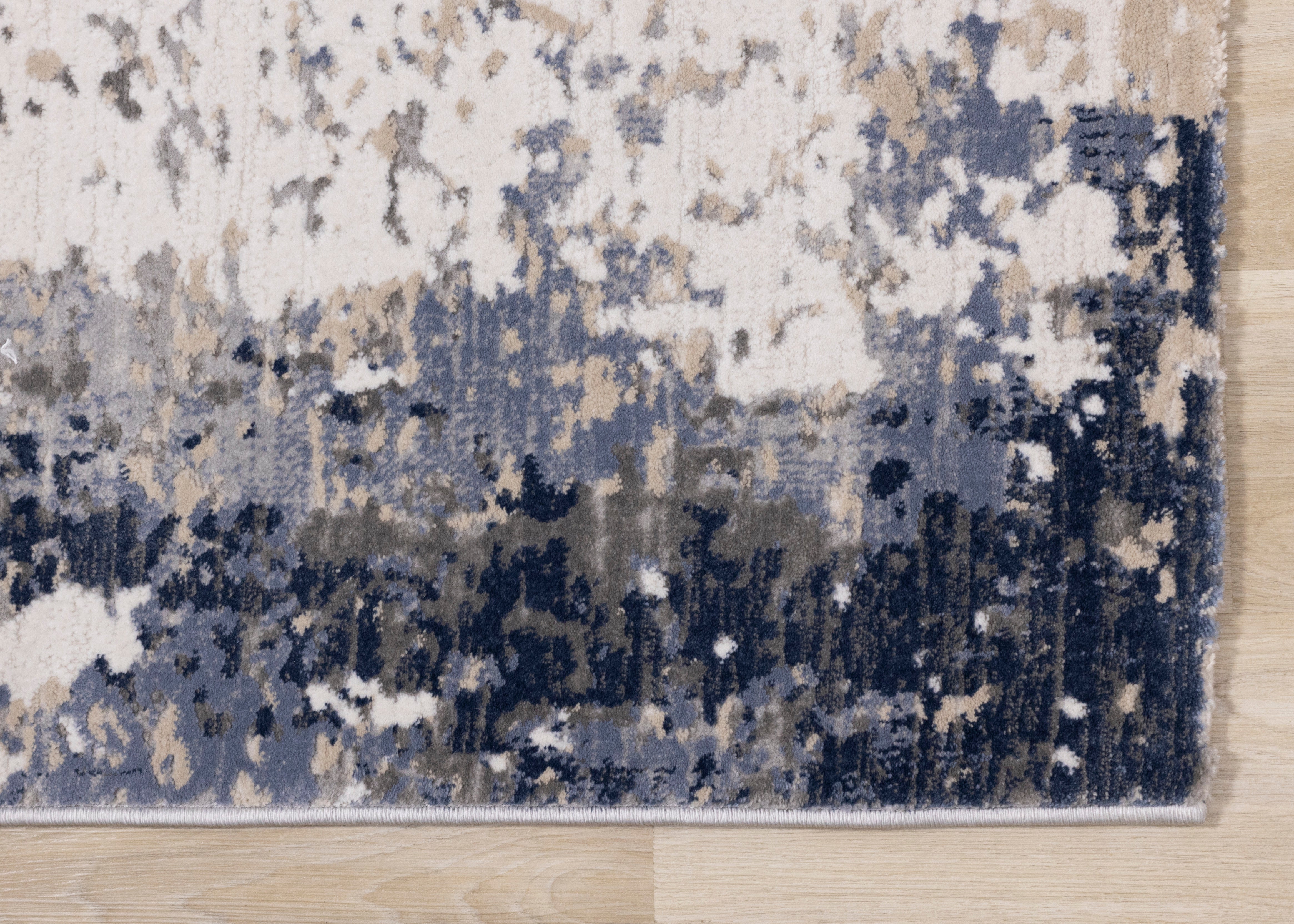 Luca Blue Beige Distressed Rug