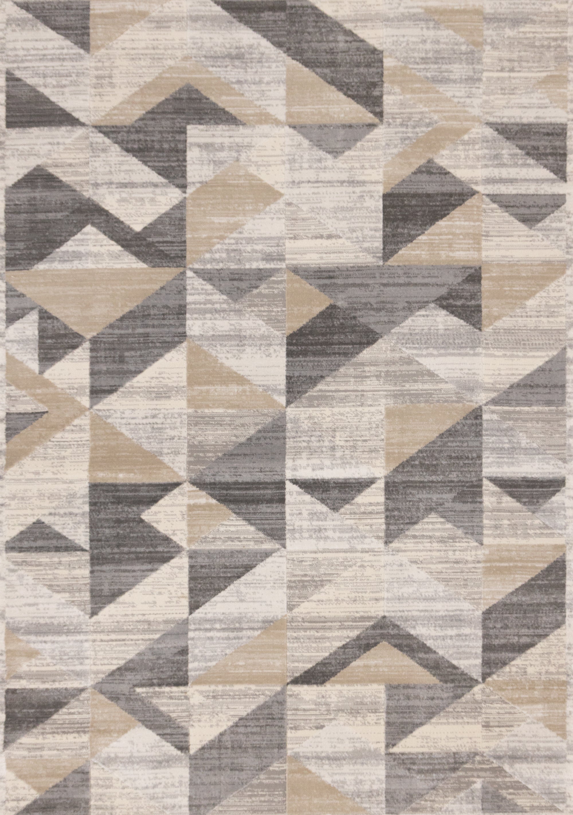 Luca Grey White Beige Modern Geometric Design Rug