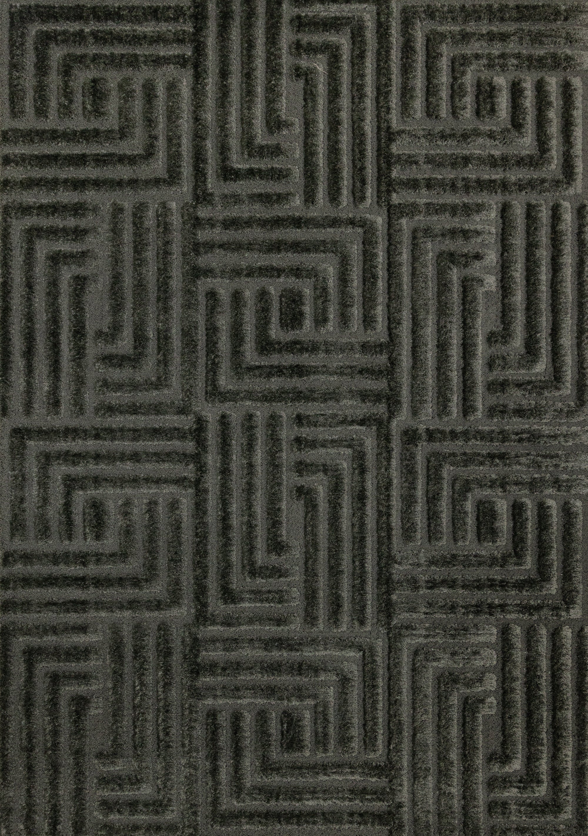Luxe Green Maze Design Rug