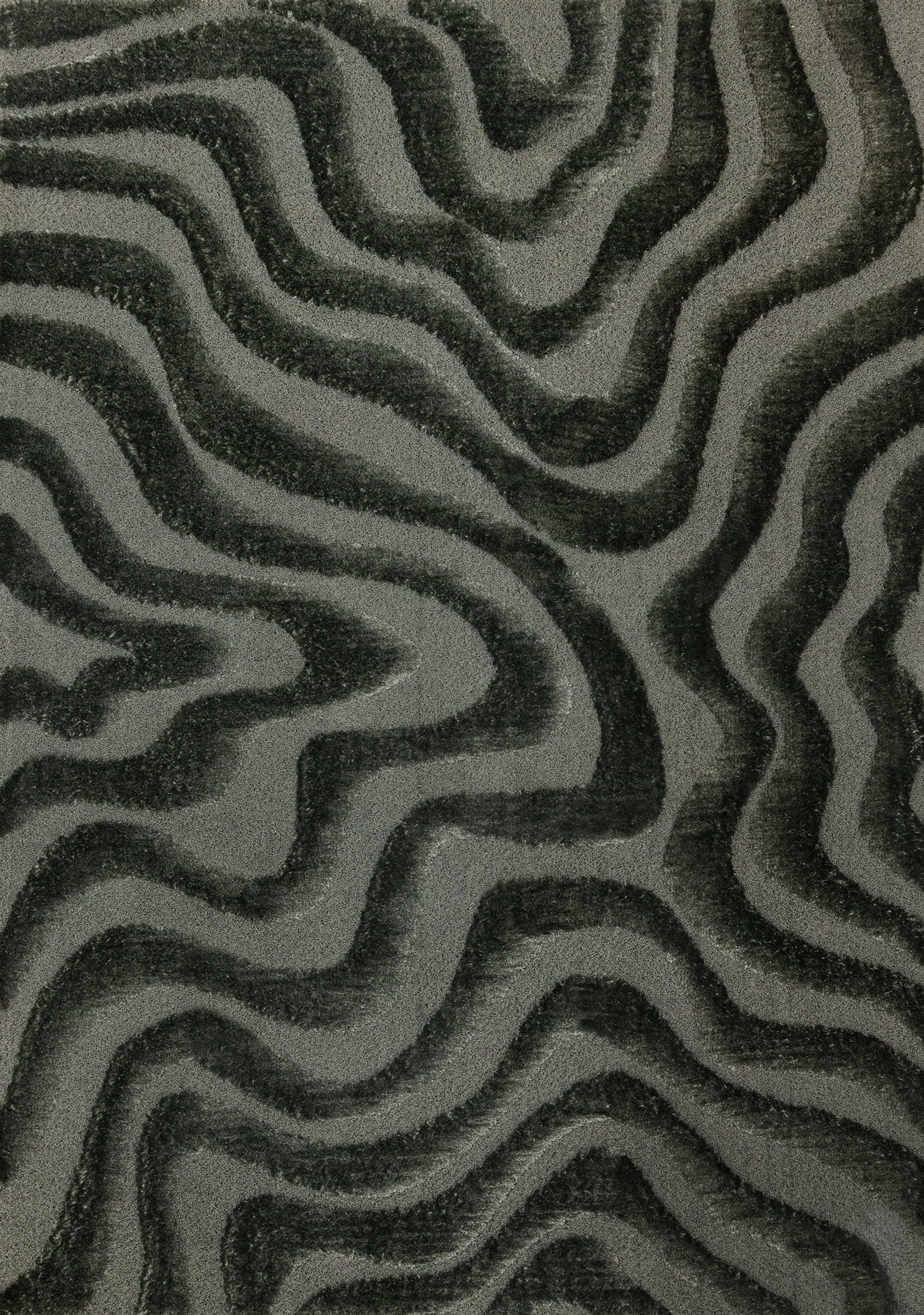 Luxe Green Curvy Lines Rug