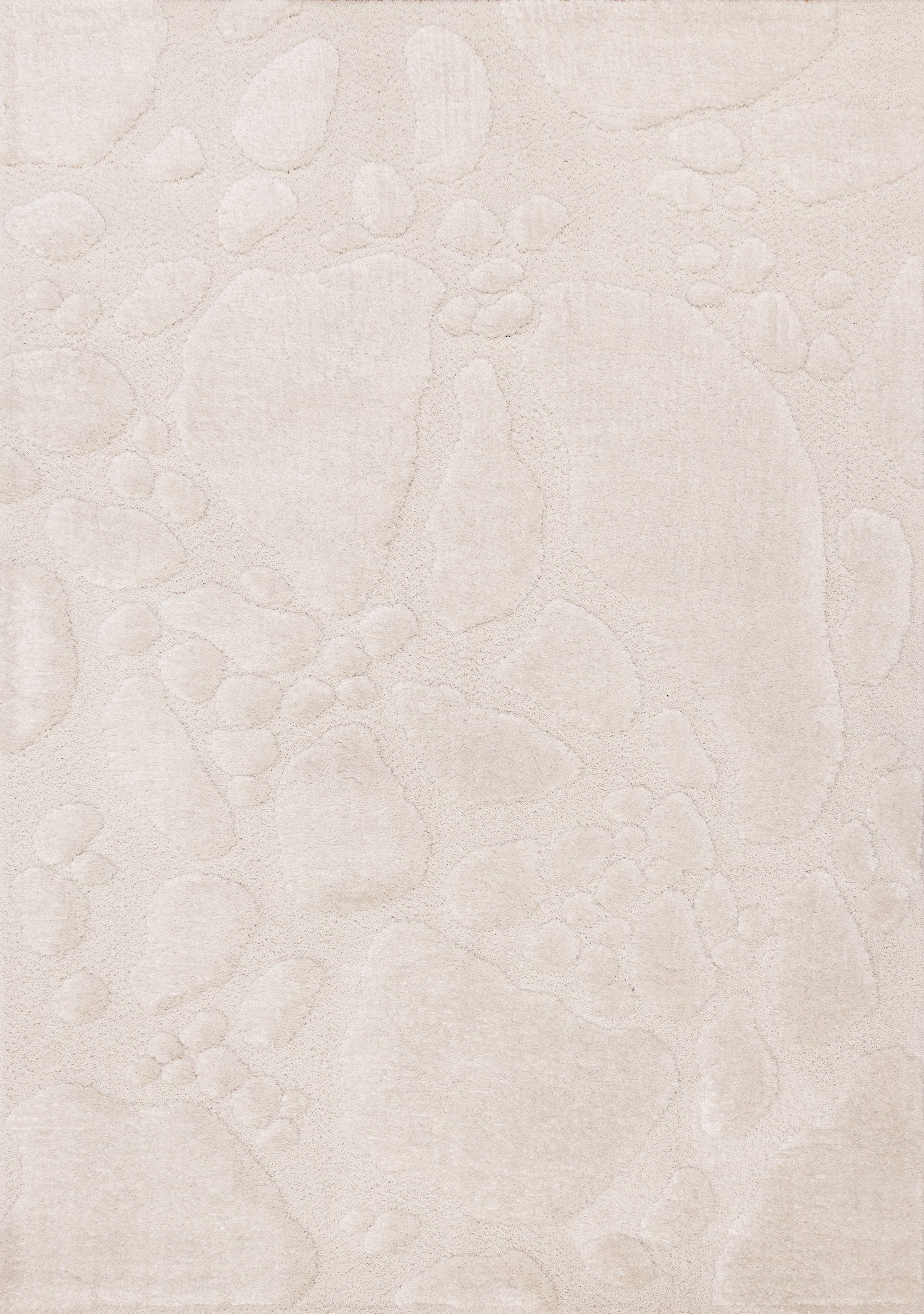 Luxe White Pebbled Design Rug