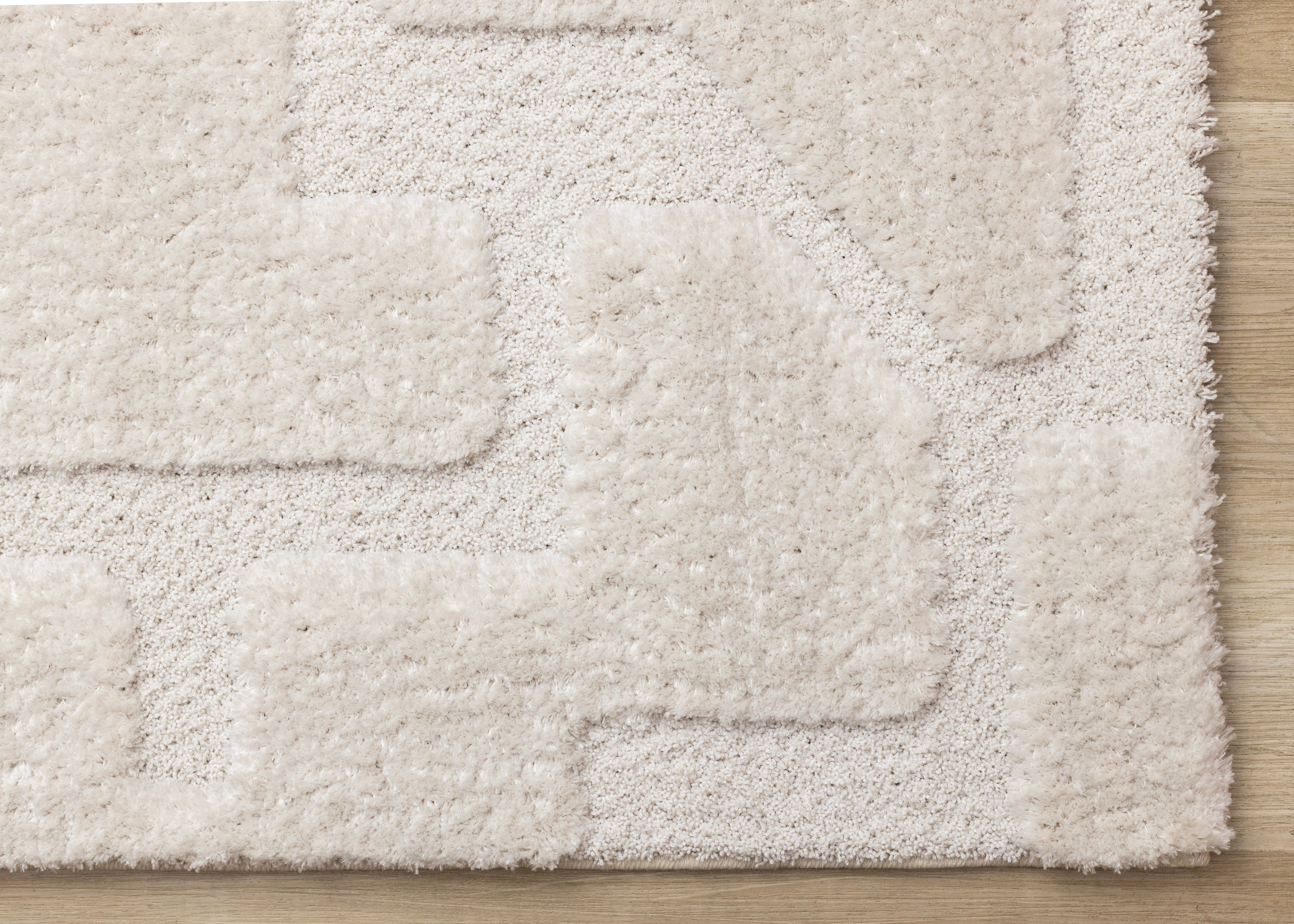 Luxe White Scattered Shapes Design Rug