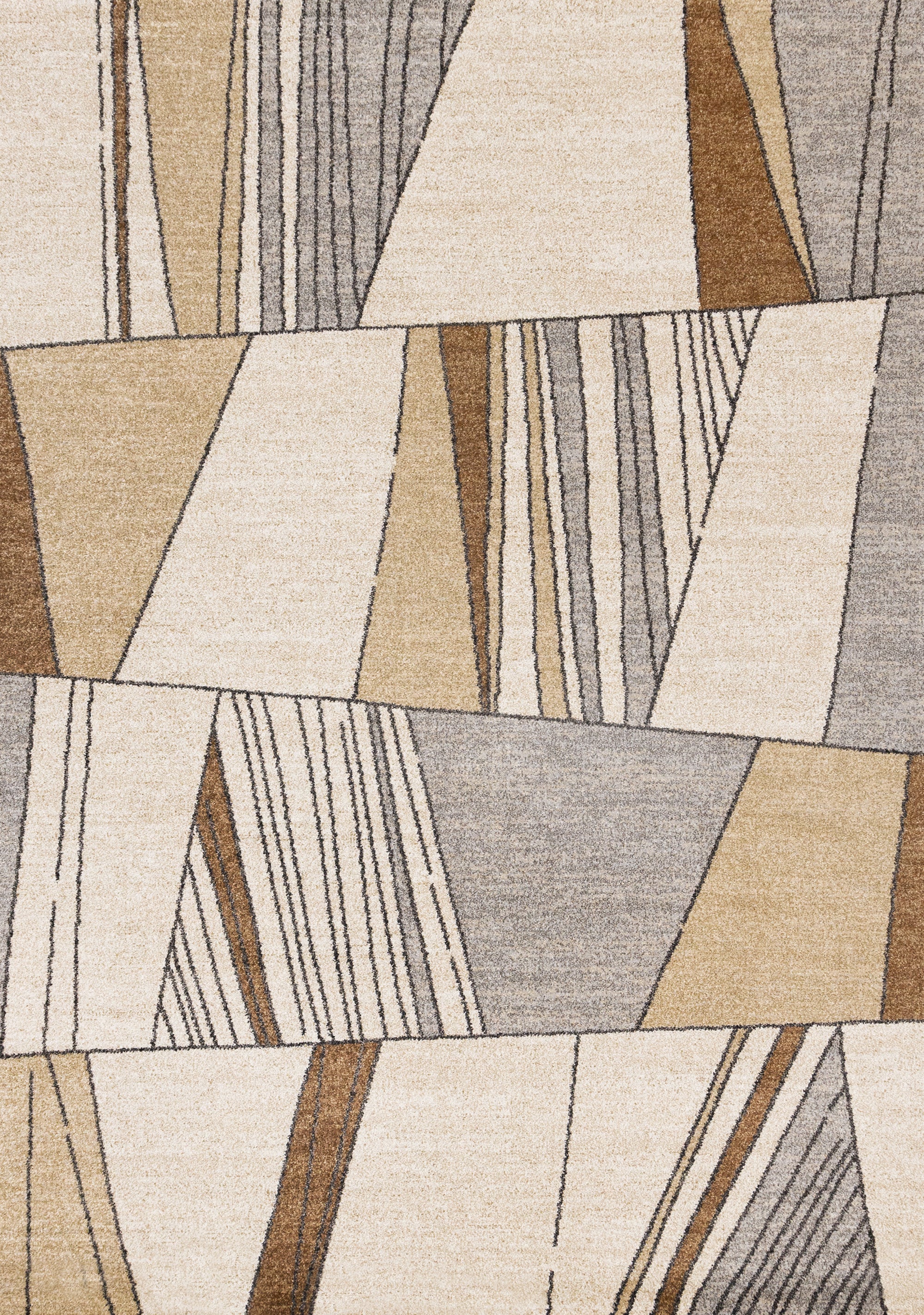 Mae White Beige Orange Stain Glass Design Rug